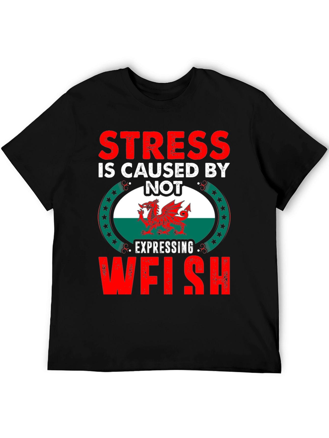 Stress is Caused by Not Expressing Welsh T-Shirt