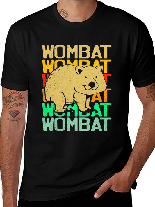Retro Wombat Graphic T-Shirt - Unisex Cotton Tee