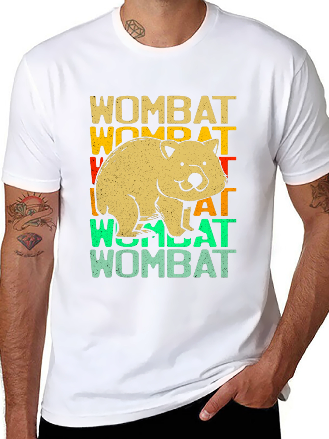 Retro Wombat Graphic T-Shirt - Unisex Cotton Tee