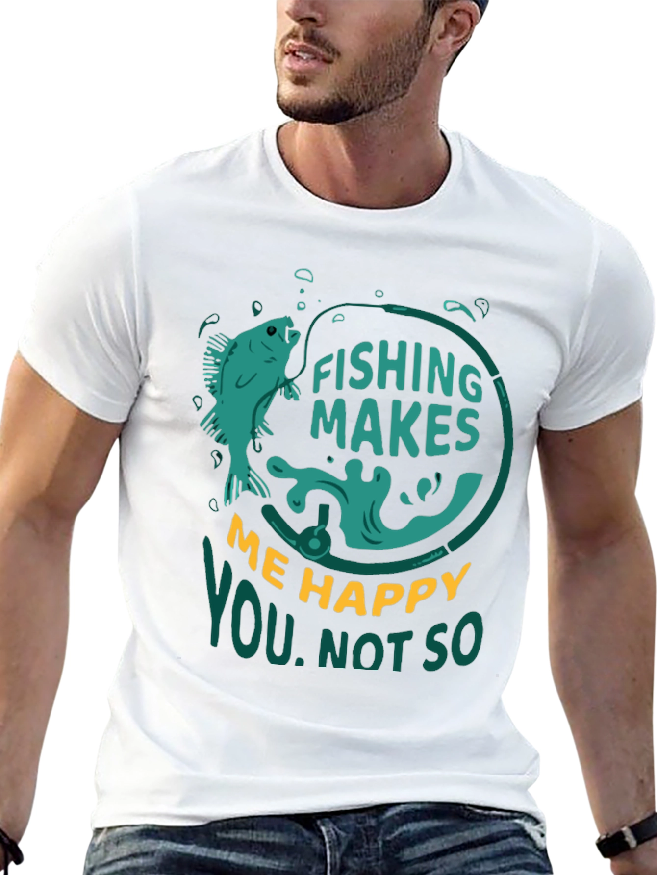Fishing Makes Me Happy T-Shirt
