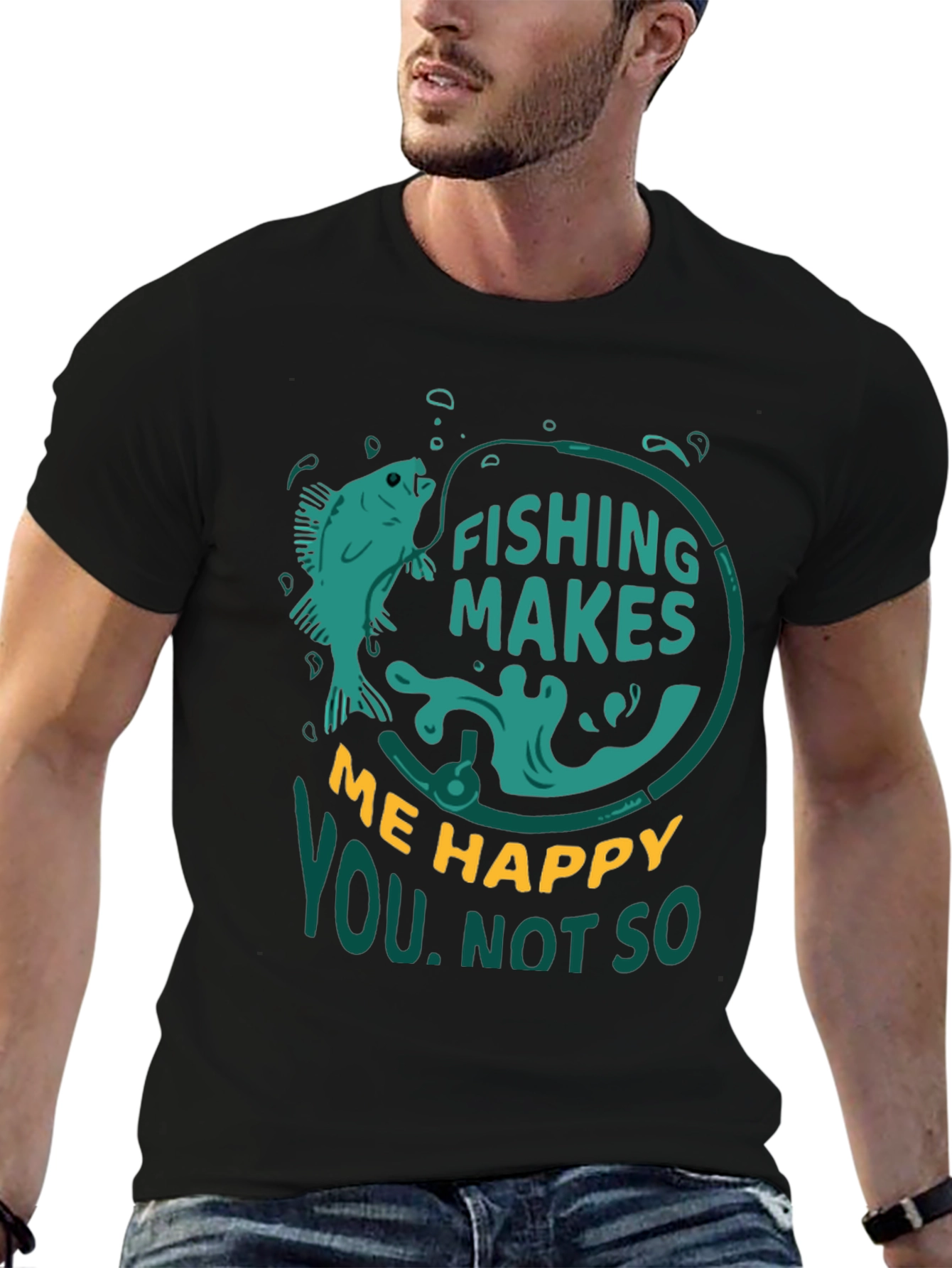 Fishing Makes Me Happy T-Shirt