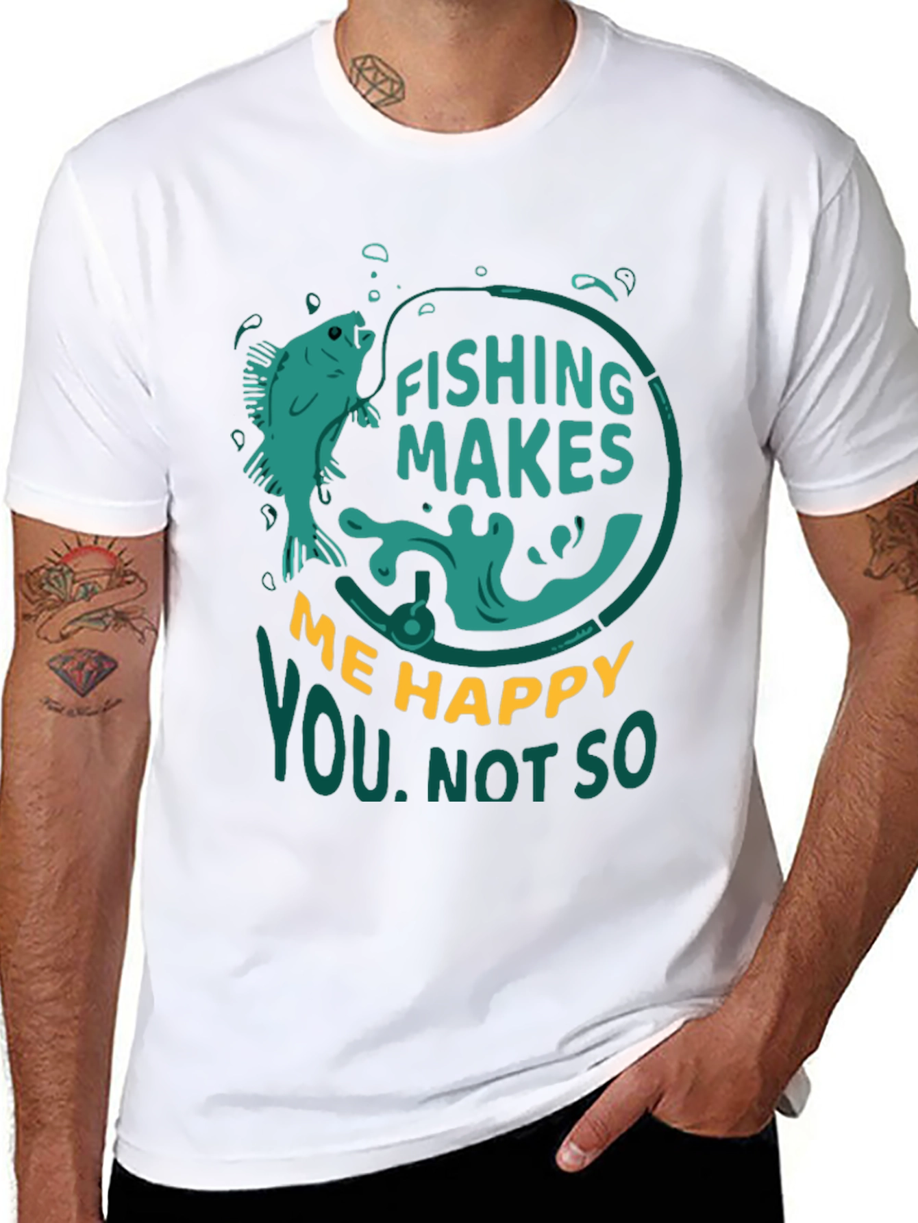 Fishing Makes Me Happy T-Shirt