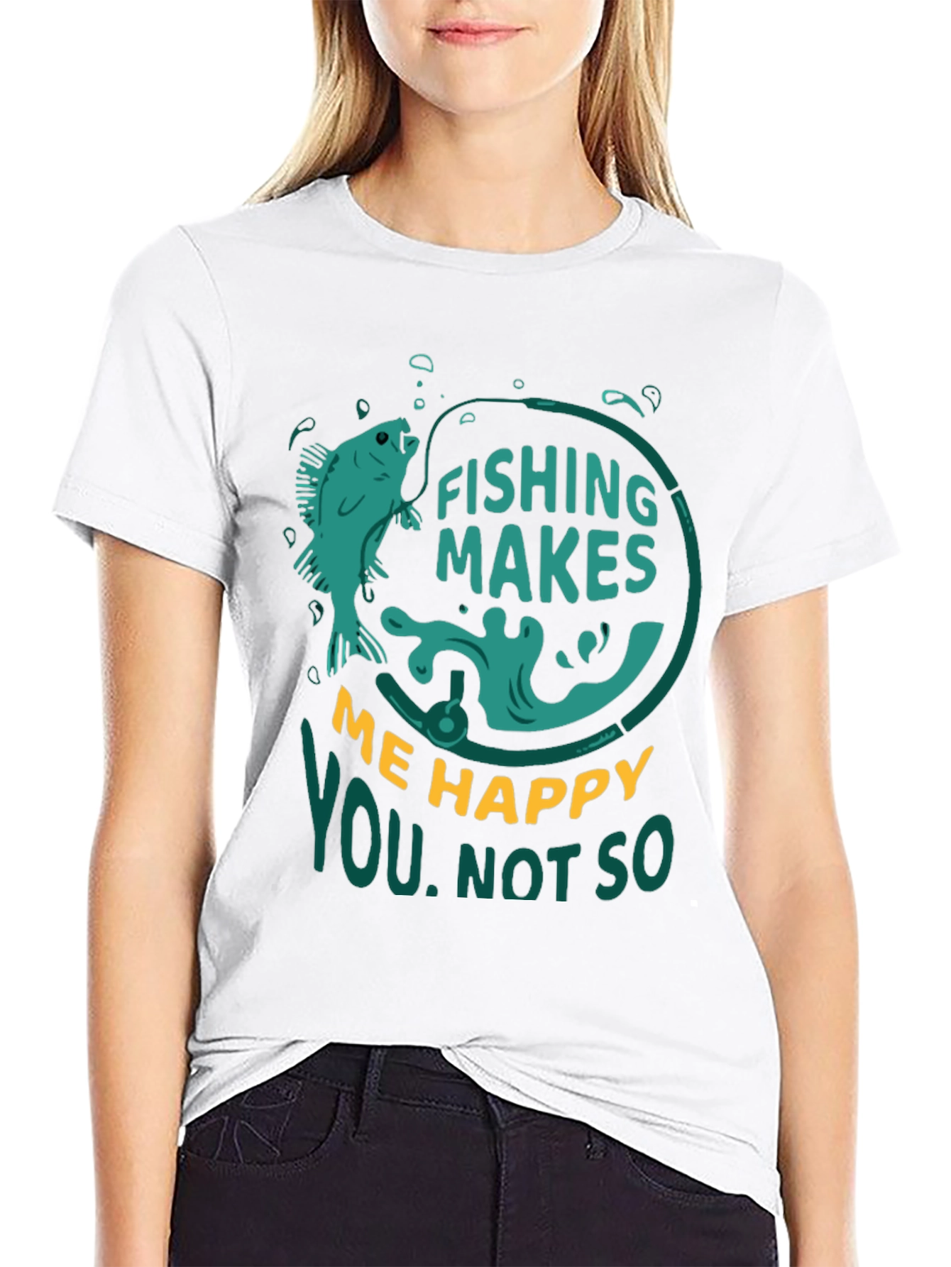 Fishing Makes Me Happy T-Shirt