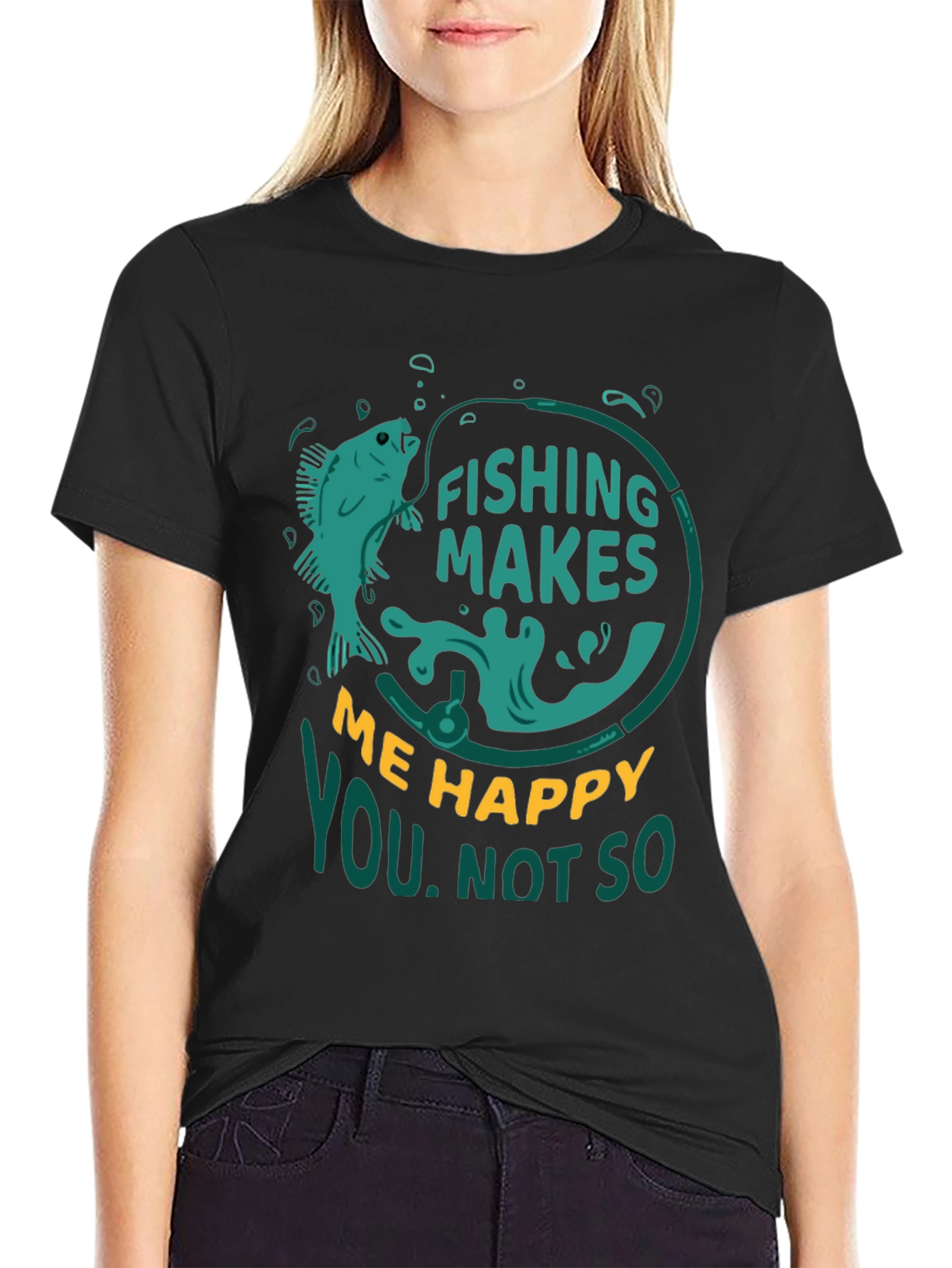 Fishing Makes Me Happy T-Shirt