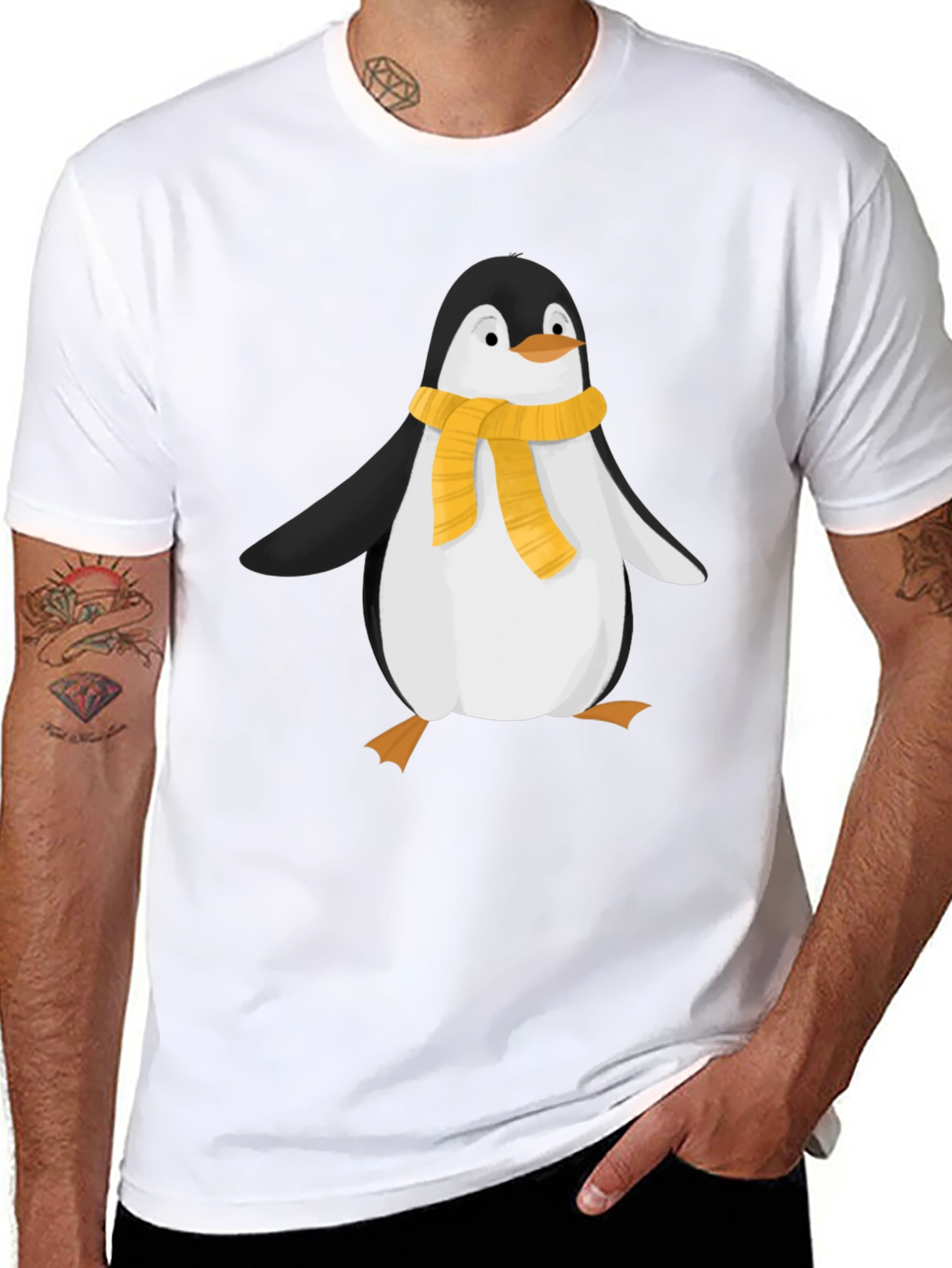 Penguin Scarf Graphic T-Shirt