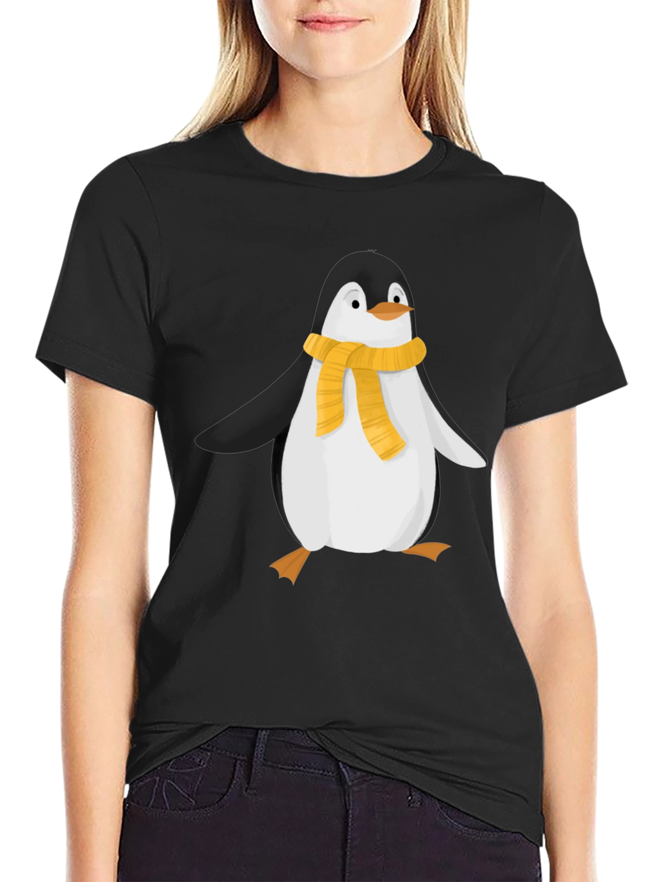 Penguin Scarf Graphic T-Shirt