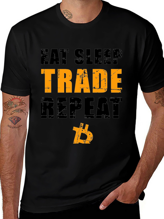 Eat Sleep Trade Repeat Bitcoin Crypto T-Shirt