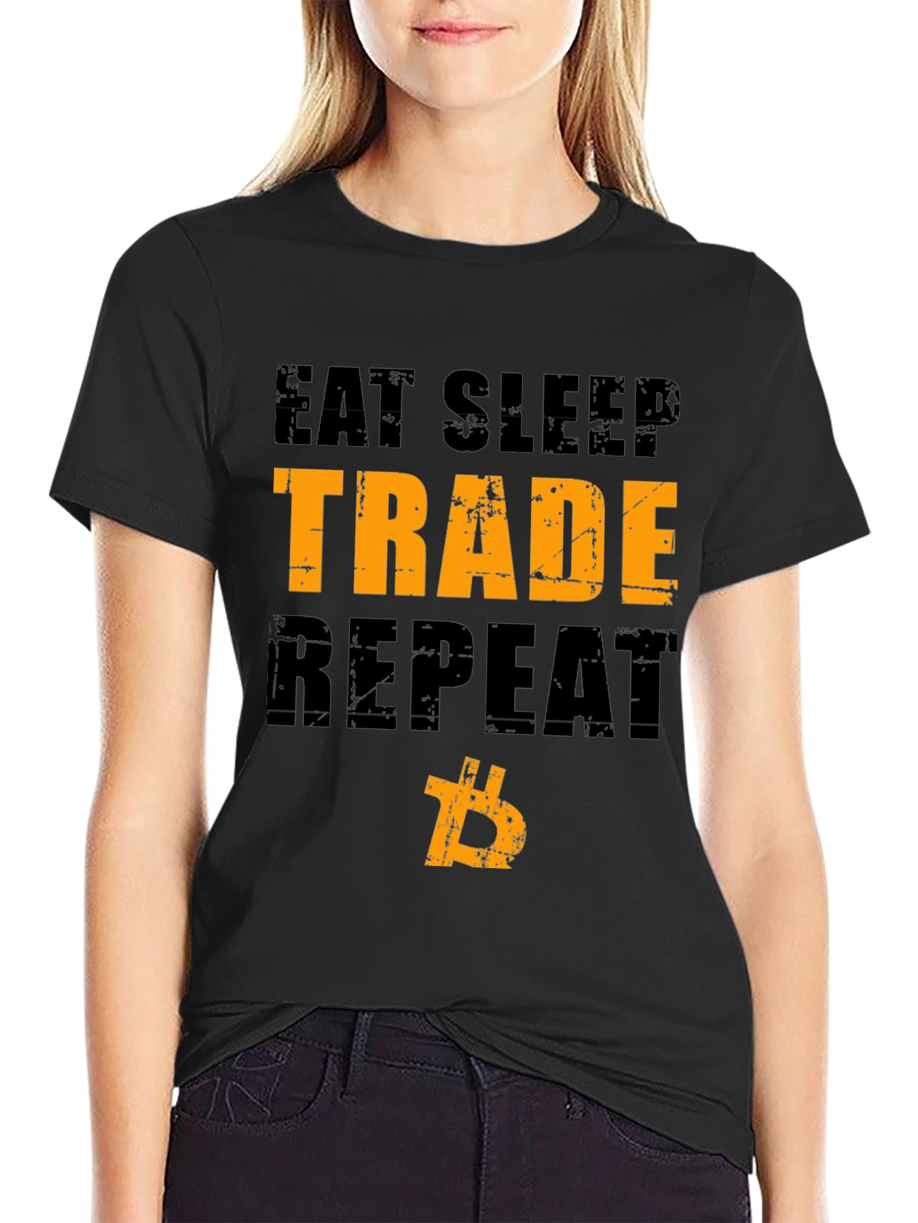 Eat Sleep Trade Repeat Bitcoin Crypto T-Shirt