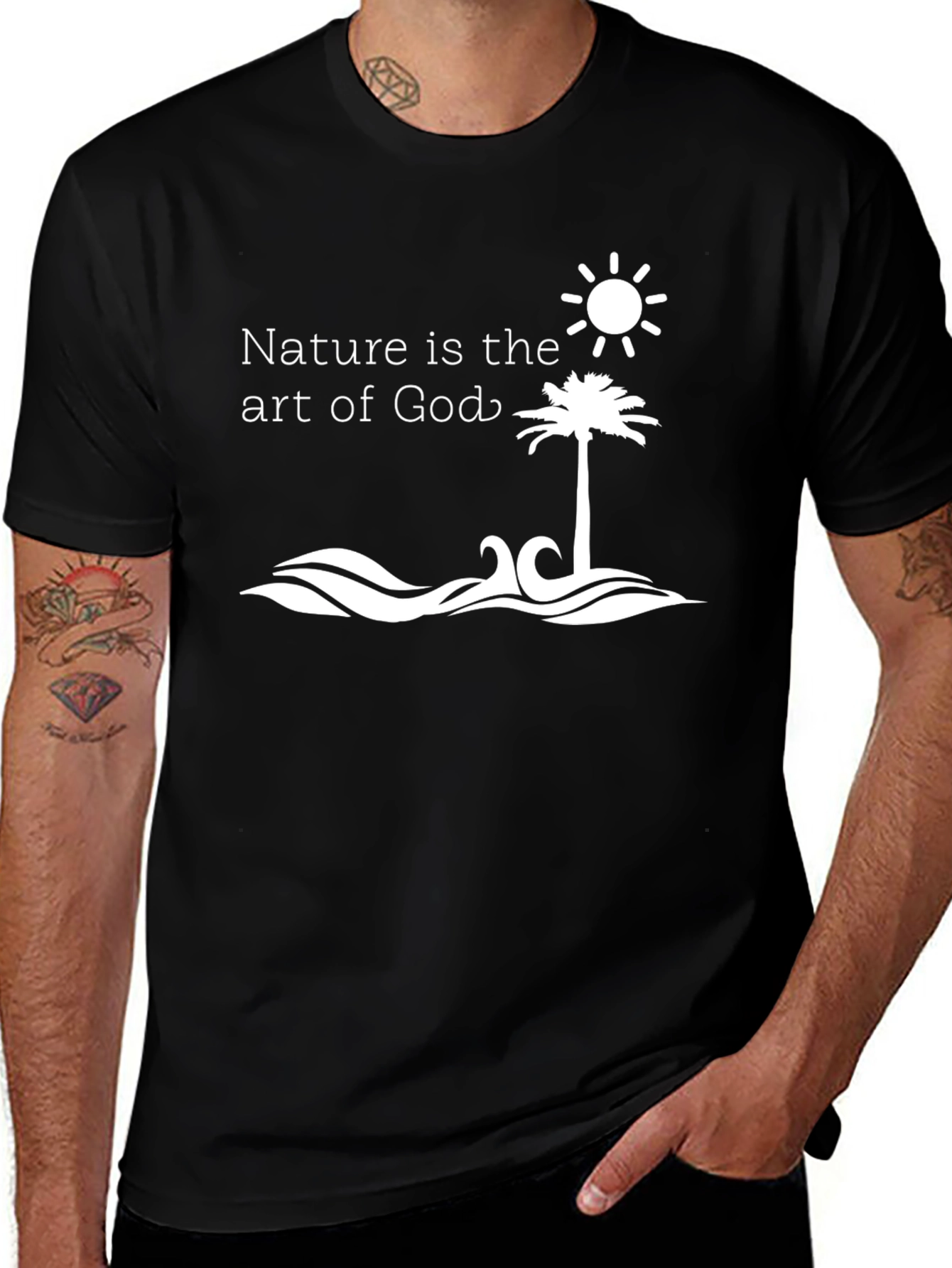 Nature is the Art of God Black T-Shirt