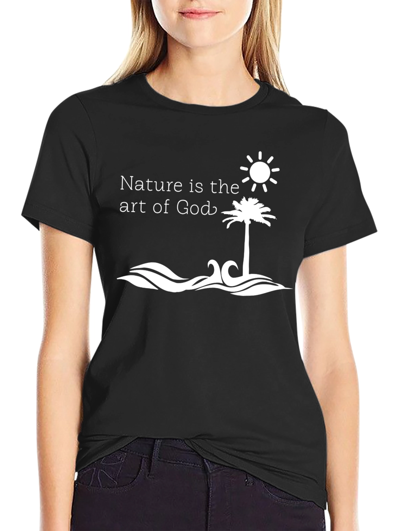 Nature is the Art of God Black T-Shirt