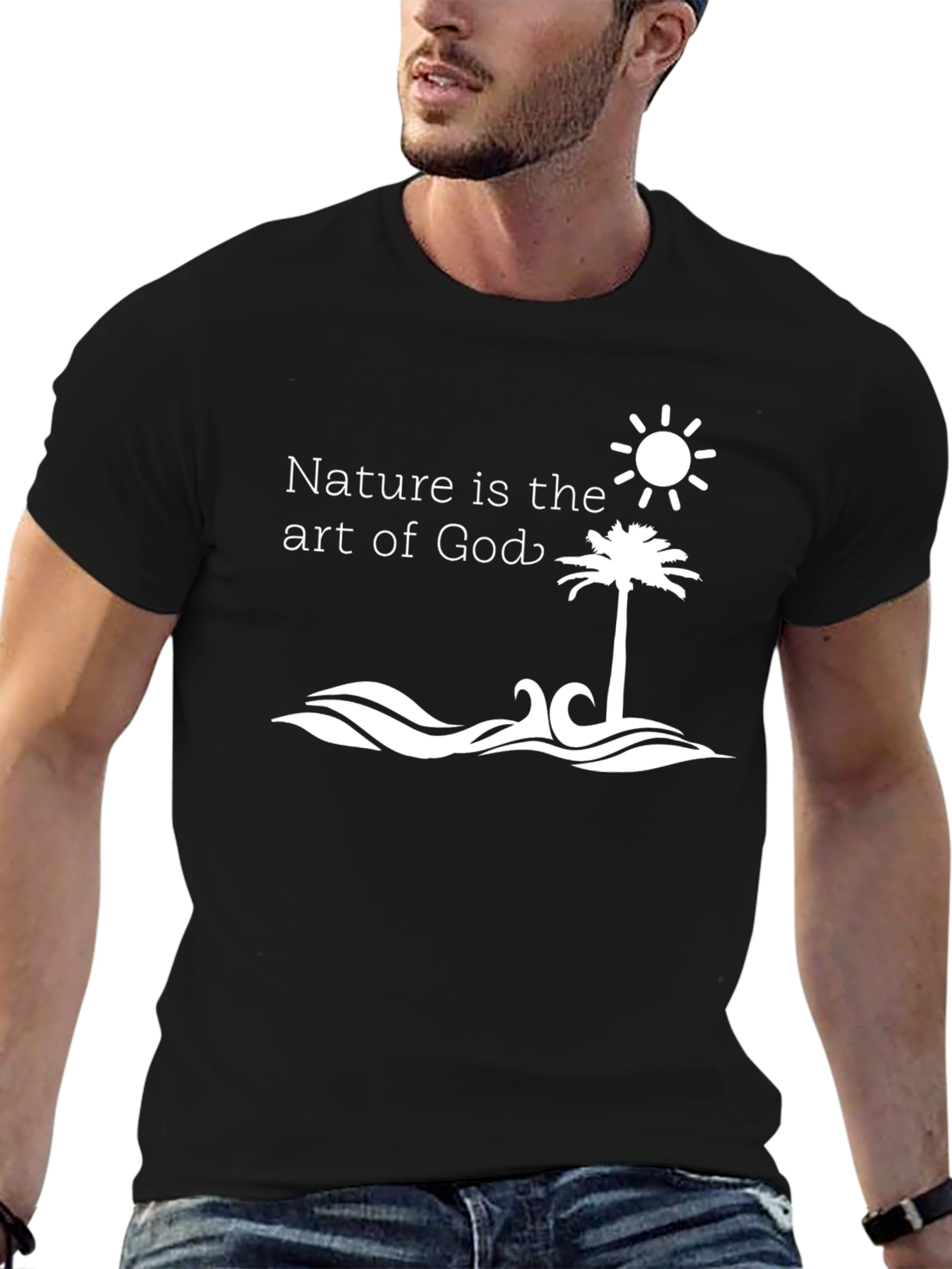 Nature is the Art of God Black T-Shirt