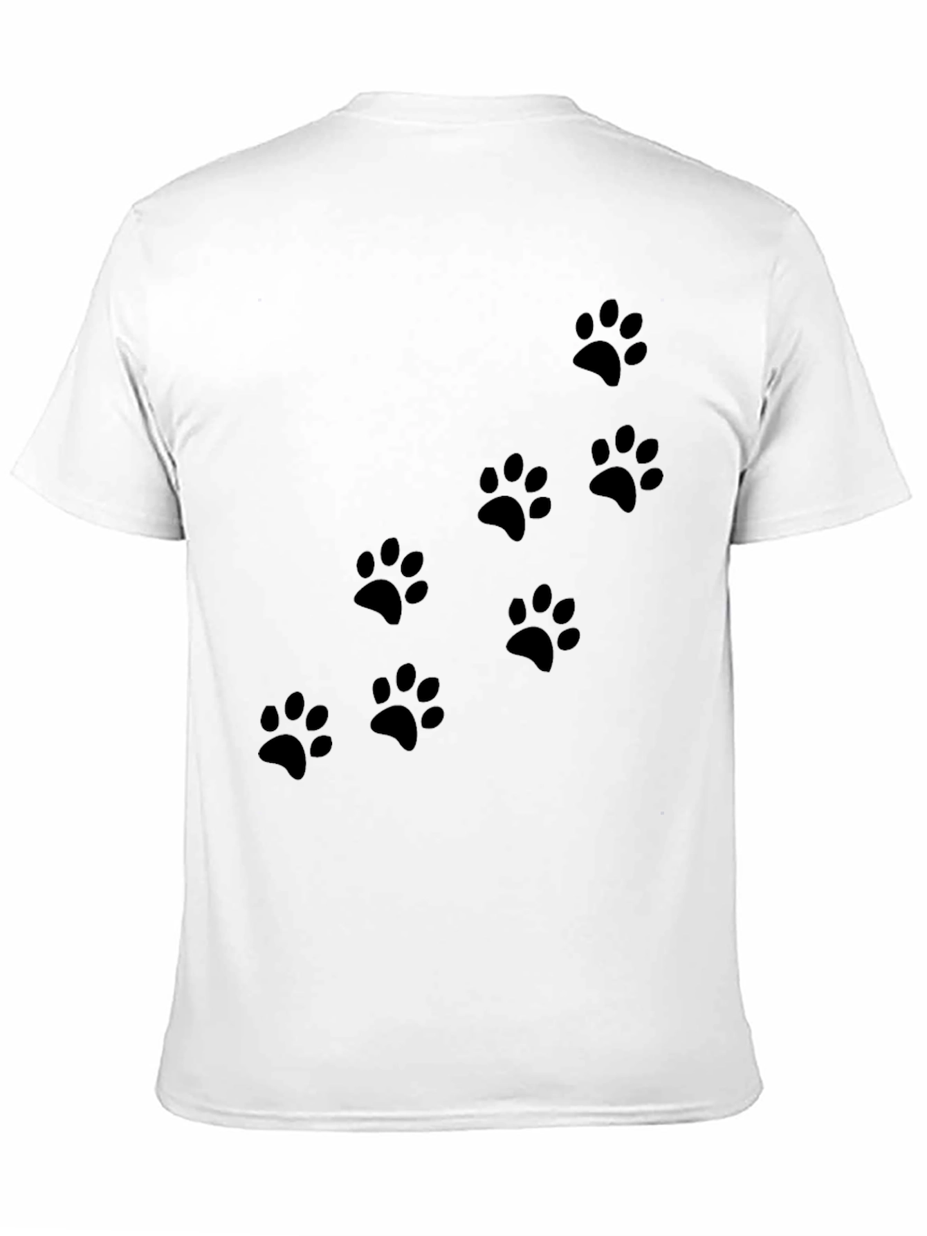 Mens Black Paw Print T-Shirt - Casual Style