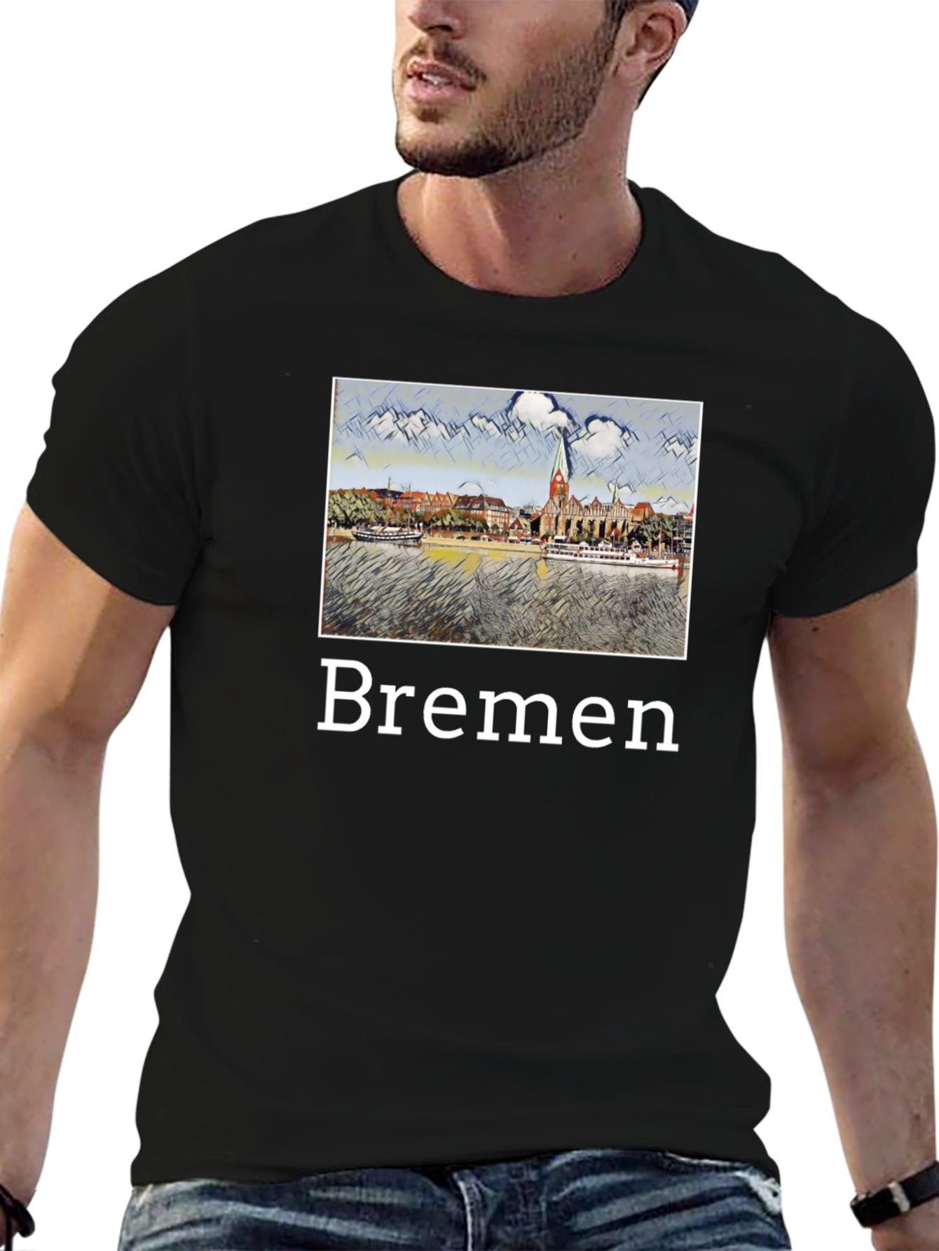 Bremen Cityscape Graphic T-Shirt