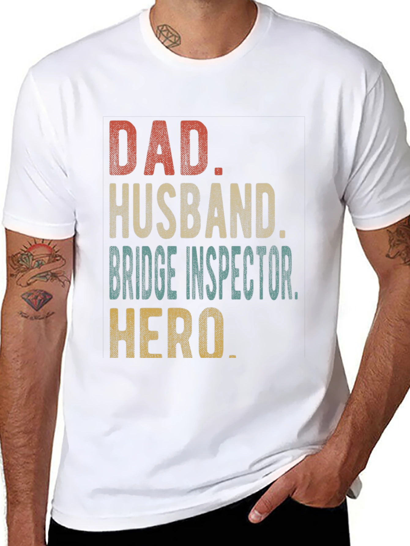 Dad Husband Bridge Inspector Hero T-Shirt