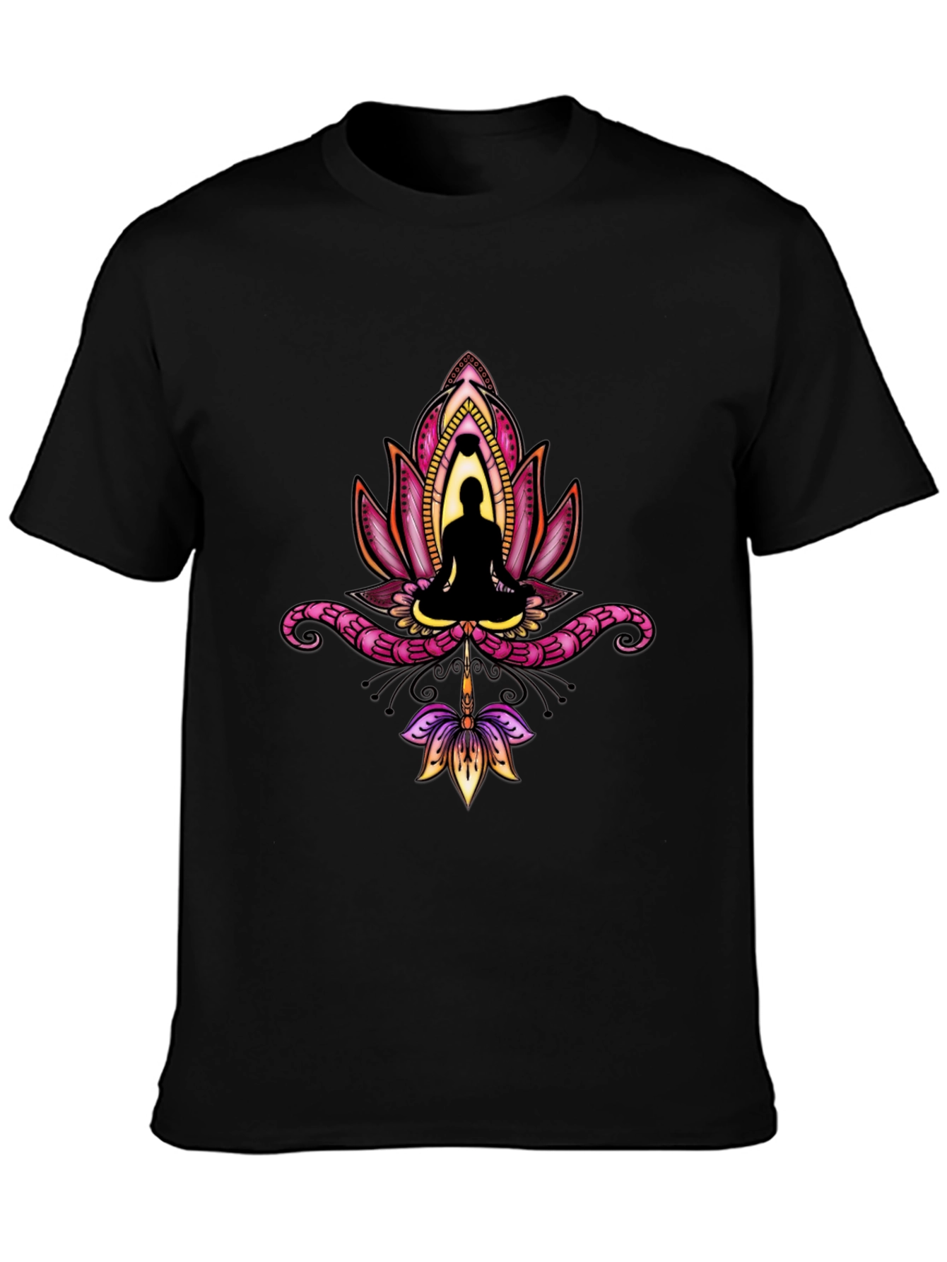Lotus Buddha Graphic Tee - Black T-Shirt