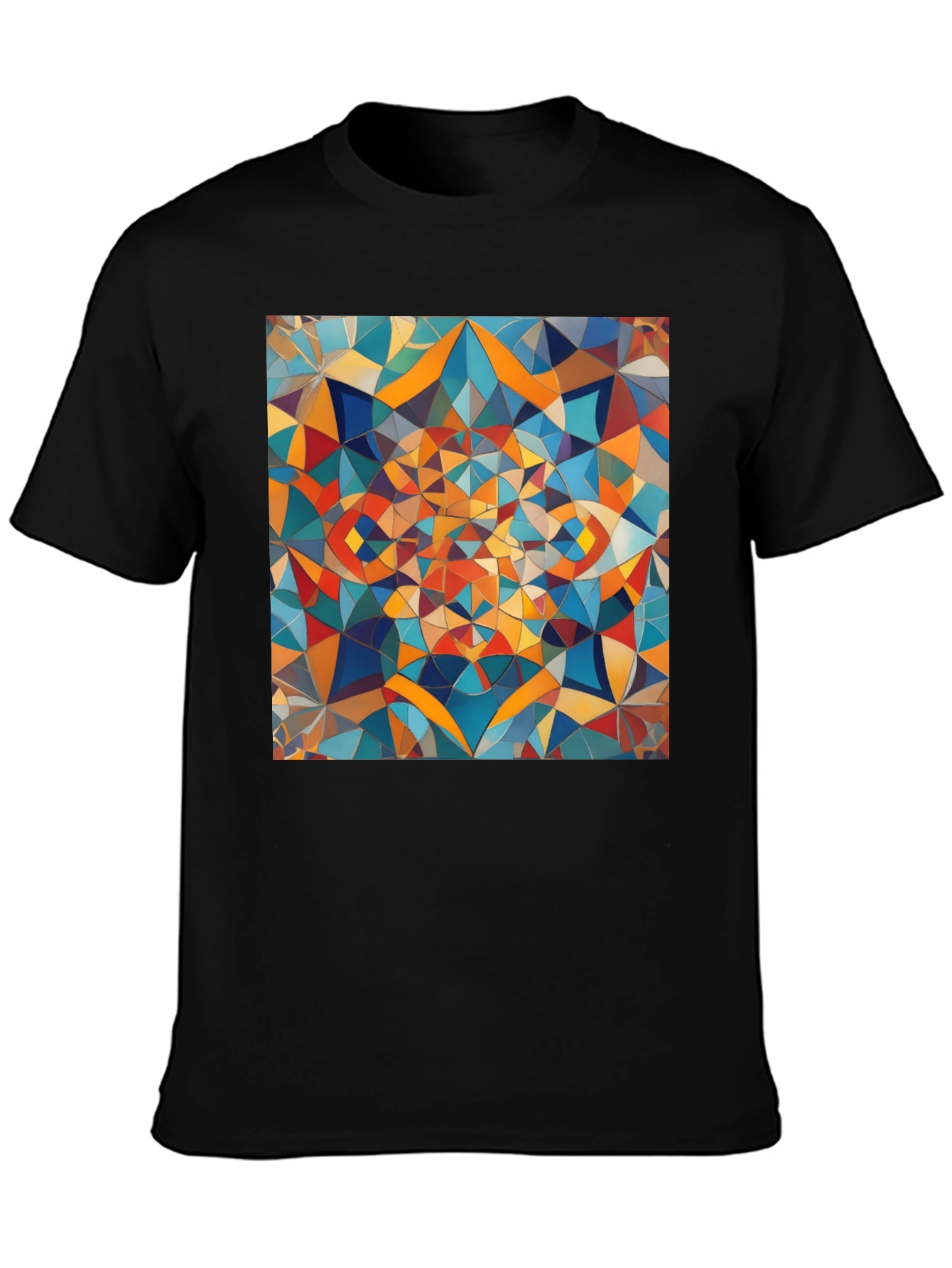 Abstract Geometric Art Black T-Shirt