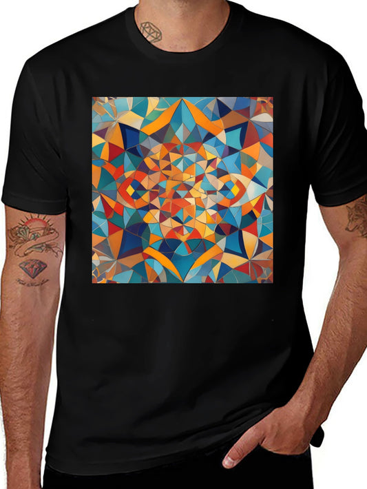 Abstract Geometric Art Black T-Shirt