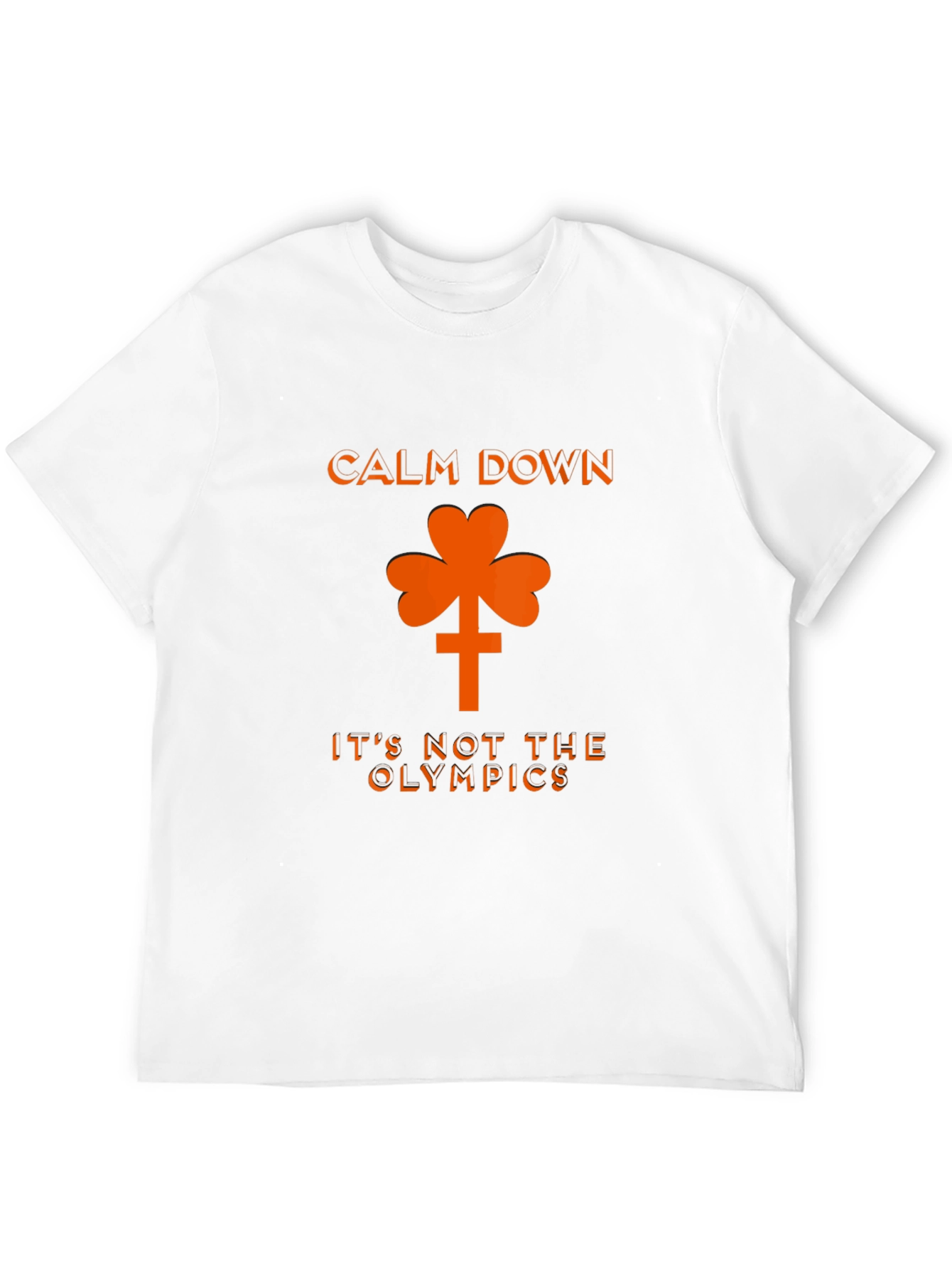 Calm Down Shamrock Novelty Graphic T-Shirt