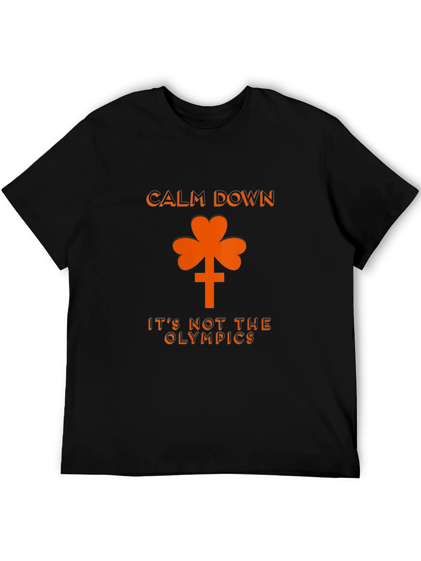 Calm Down Shamrock Novelty Graphic T-Shirt
