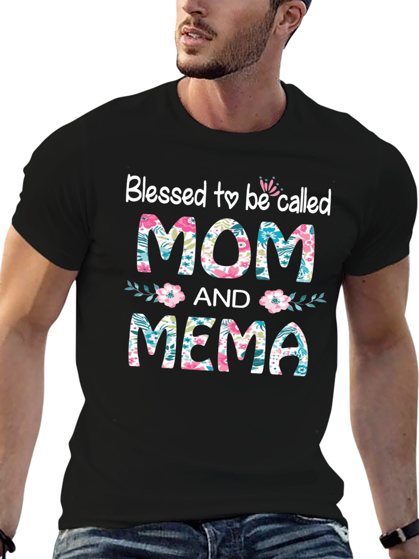 Blessed Mom & Mema Floral T-Shirt