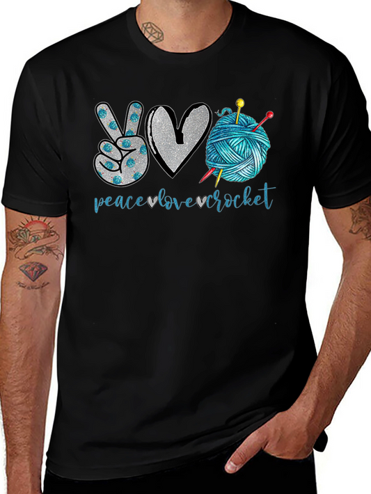 Peace Love Crochet T-Shirt - Crafting Tee