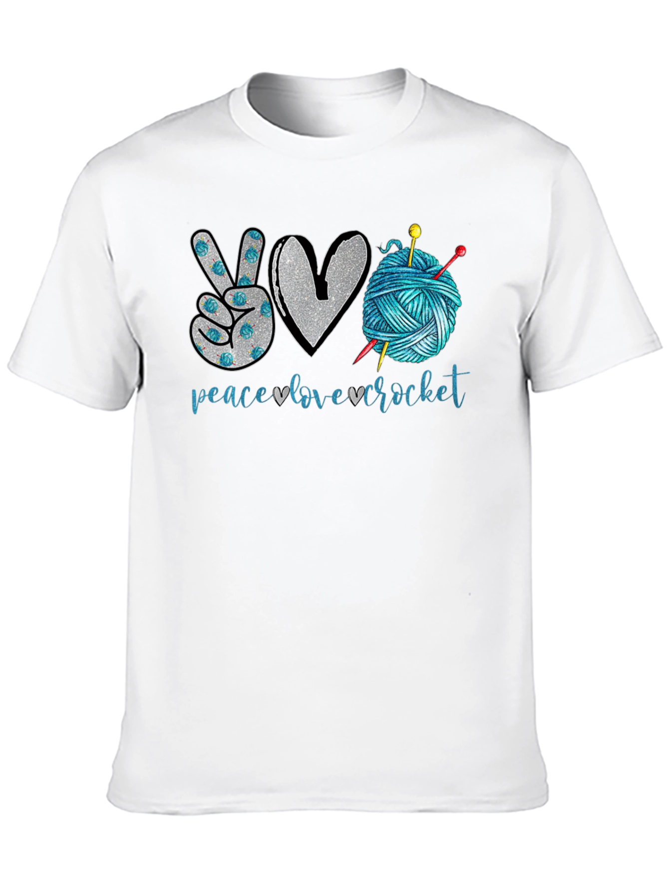 Peace Love Crochet T-Shirt - Crafting Tee