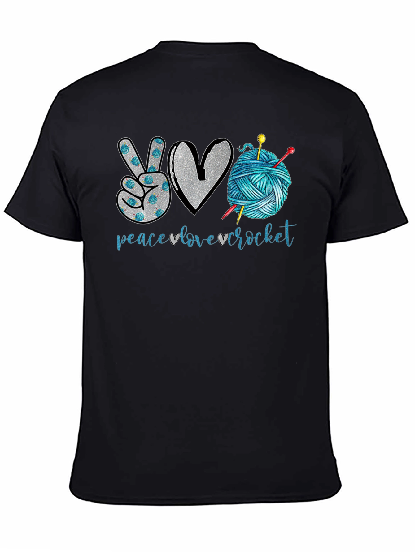 Peace Love Crochet T-Shirt - Crafting Tee