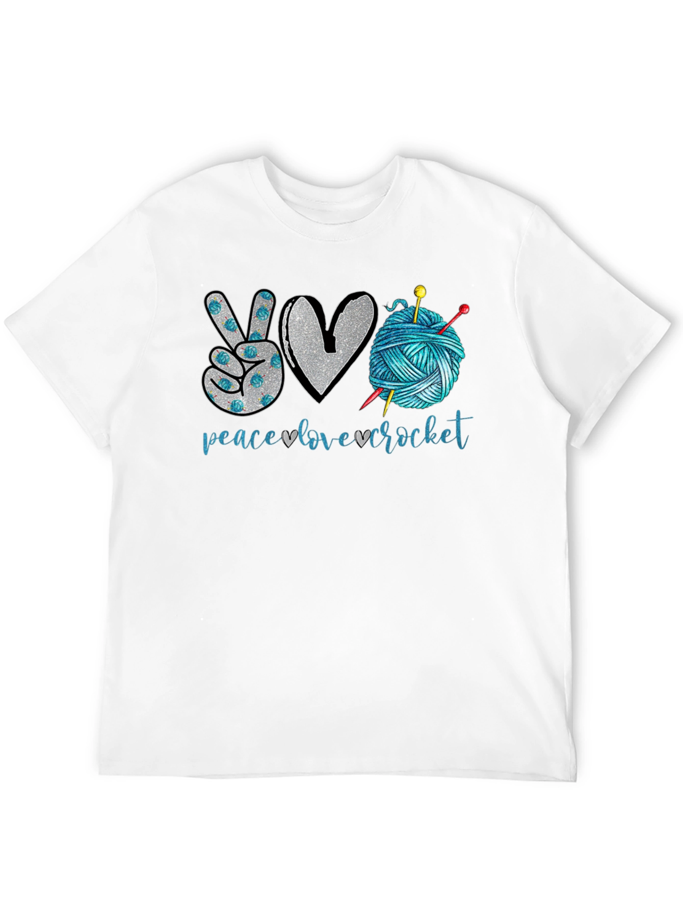 Peace Love Crochet T-Shirt - Crafting Tee