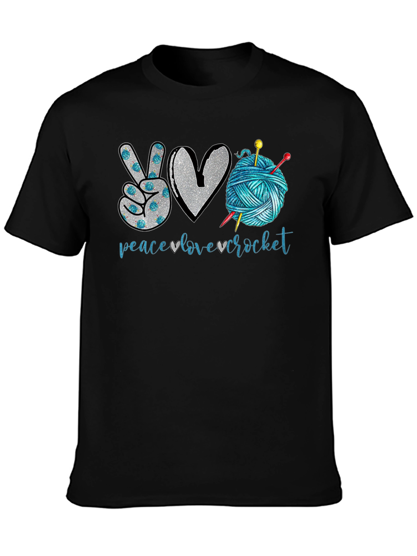 Peace Love Crochet T-Shirt - Crafting Tee