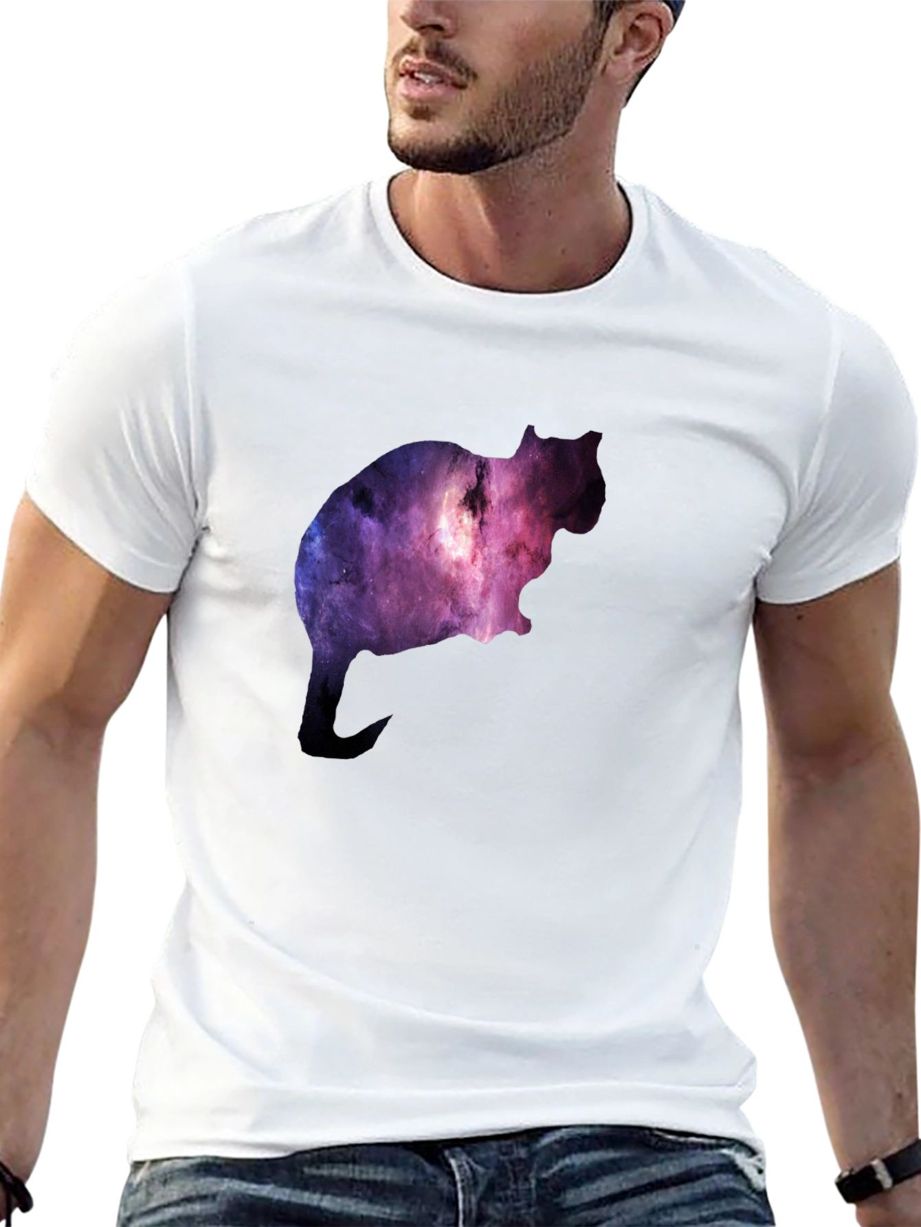 Galaxy Cat T-Shirt - Cosmic Feline Tee