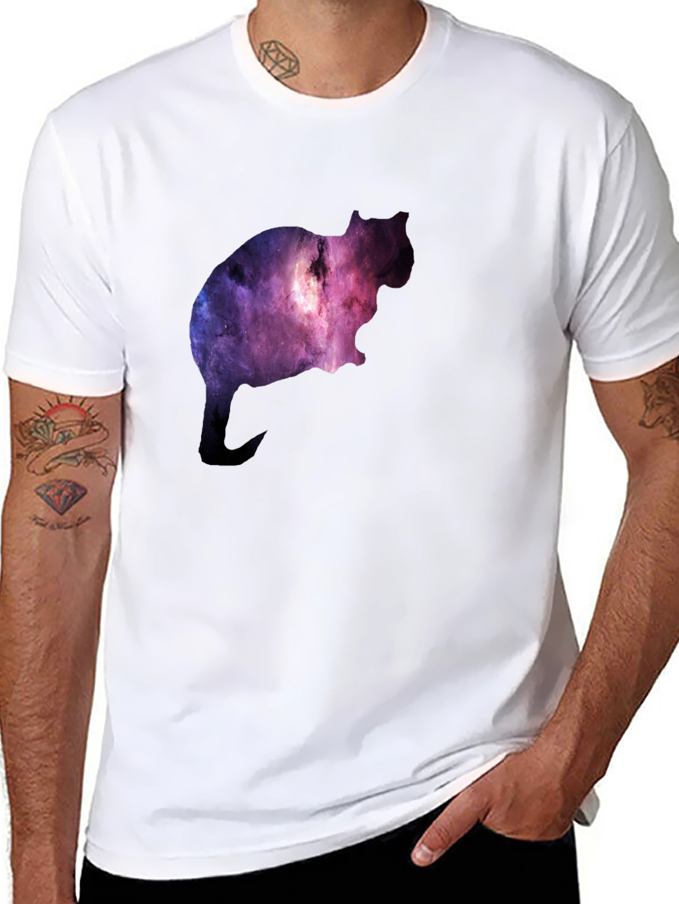 Galaxy Cat T-Shirt - Cosmic Feline Tee