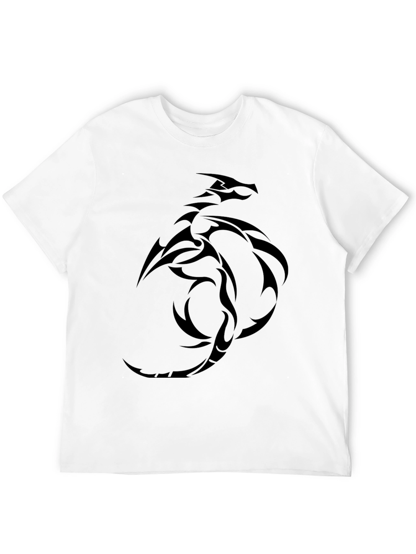 Tribal Dragon Graphic Black T-Shirt - Stylish & Unique