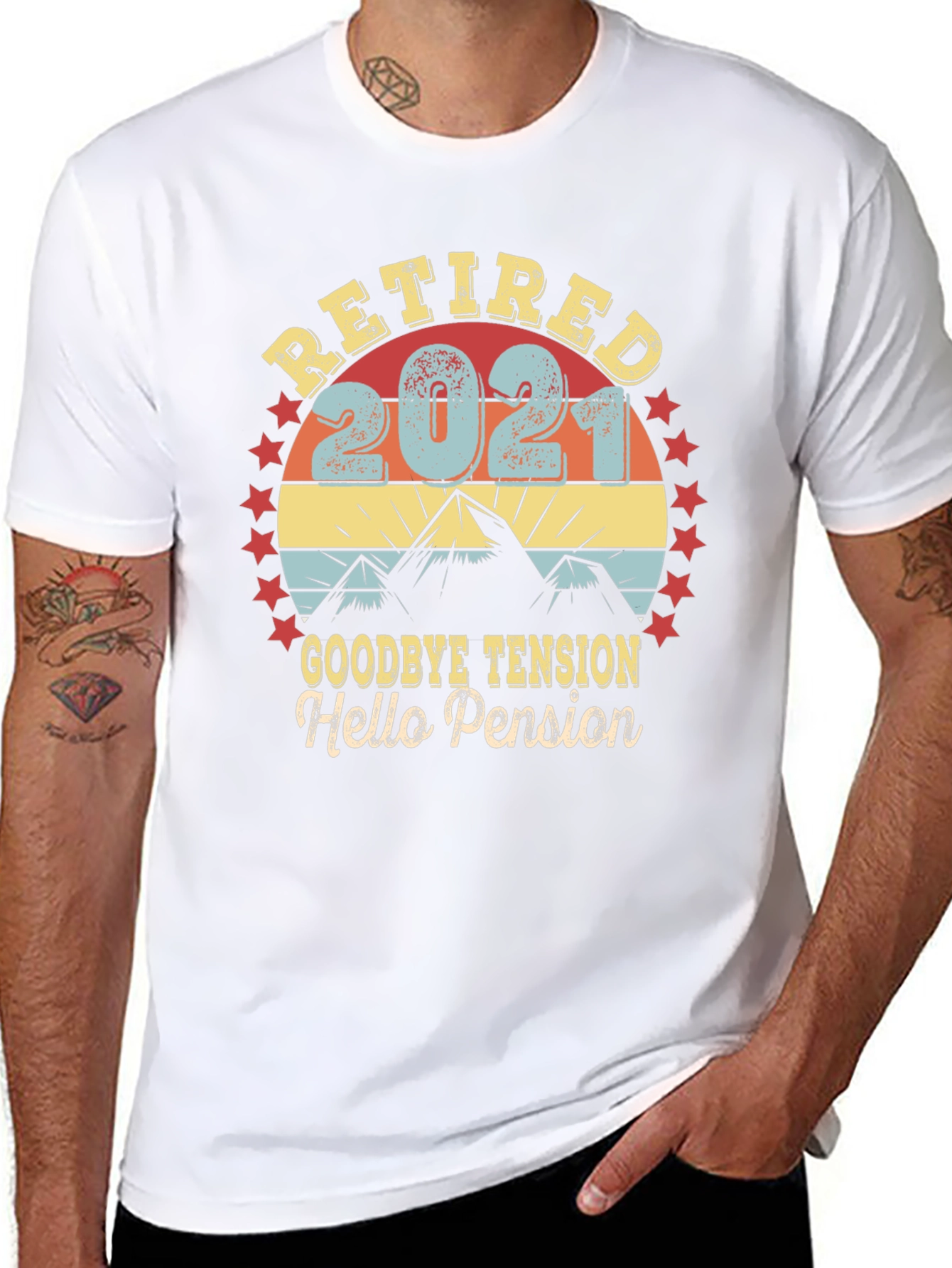 Retired 2021 T-Shirt - Goodbye Tension Hello Pension