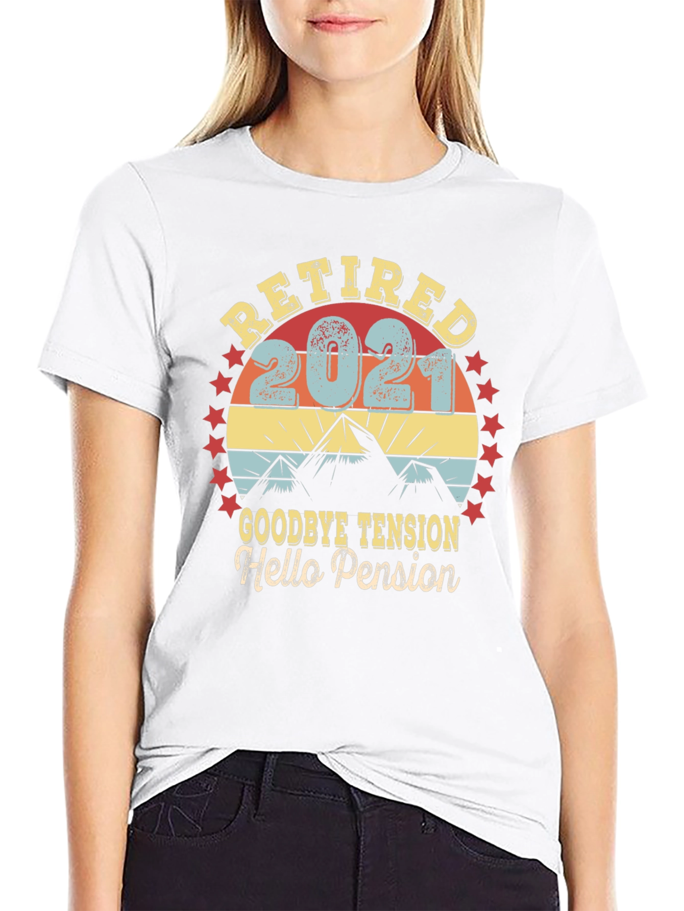 Retired 2021 T-Shirt - Goodbye Tension Hello Pension