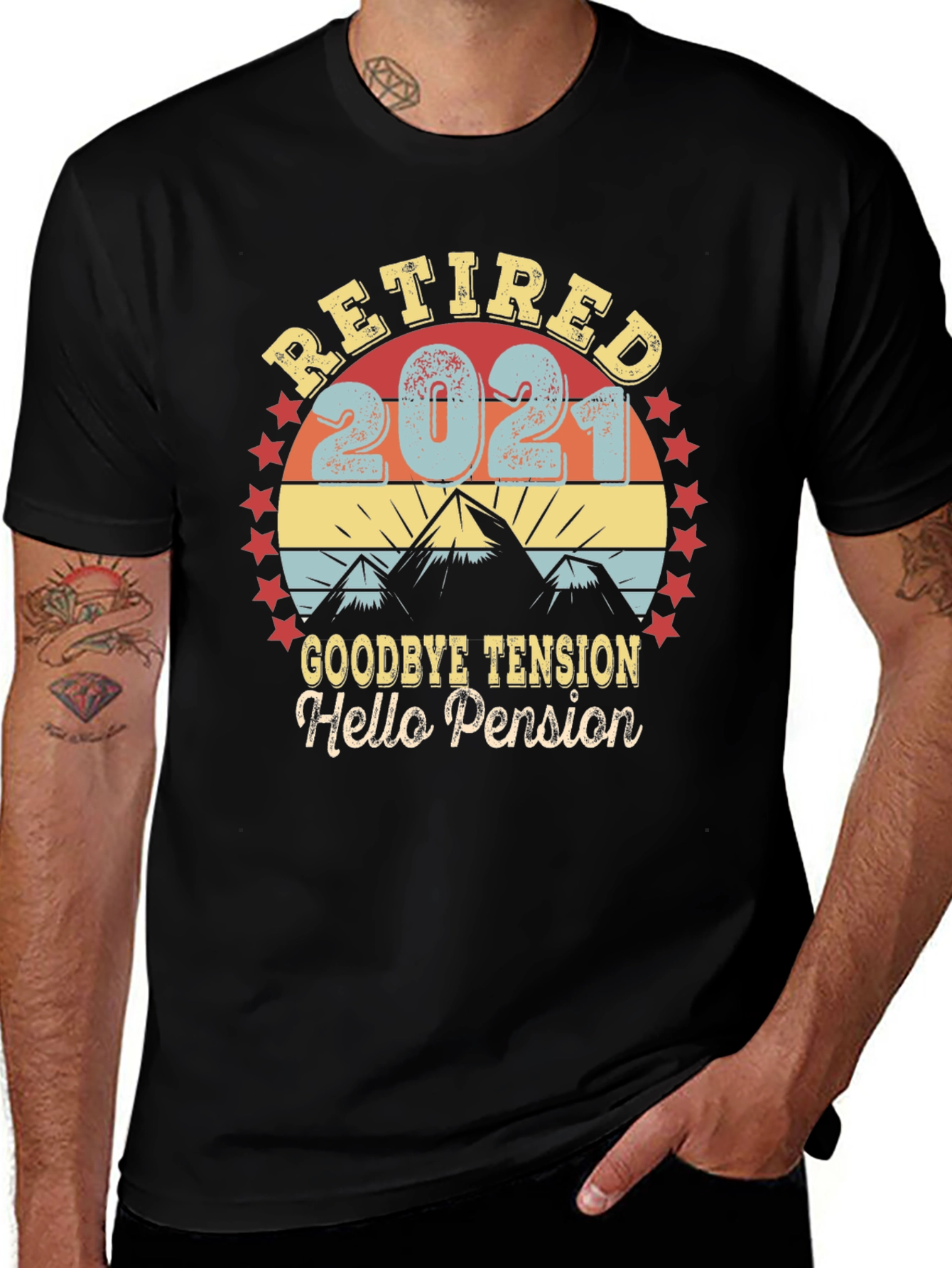 Retired 2021 T-Shirt - Goodbye Tension Hello Pension
