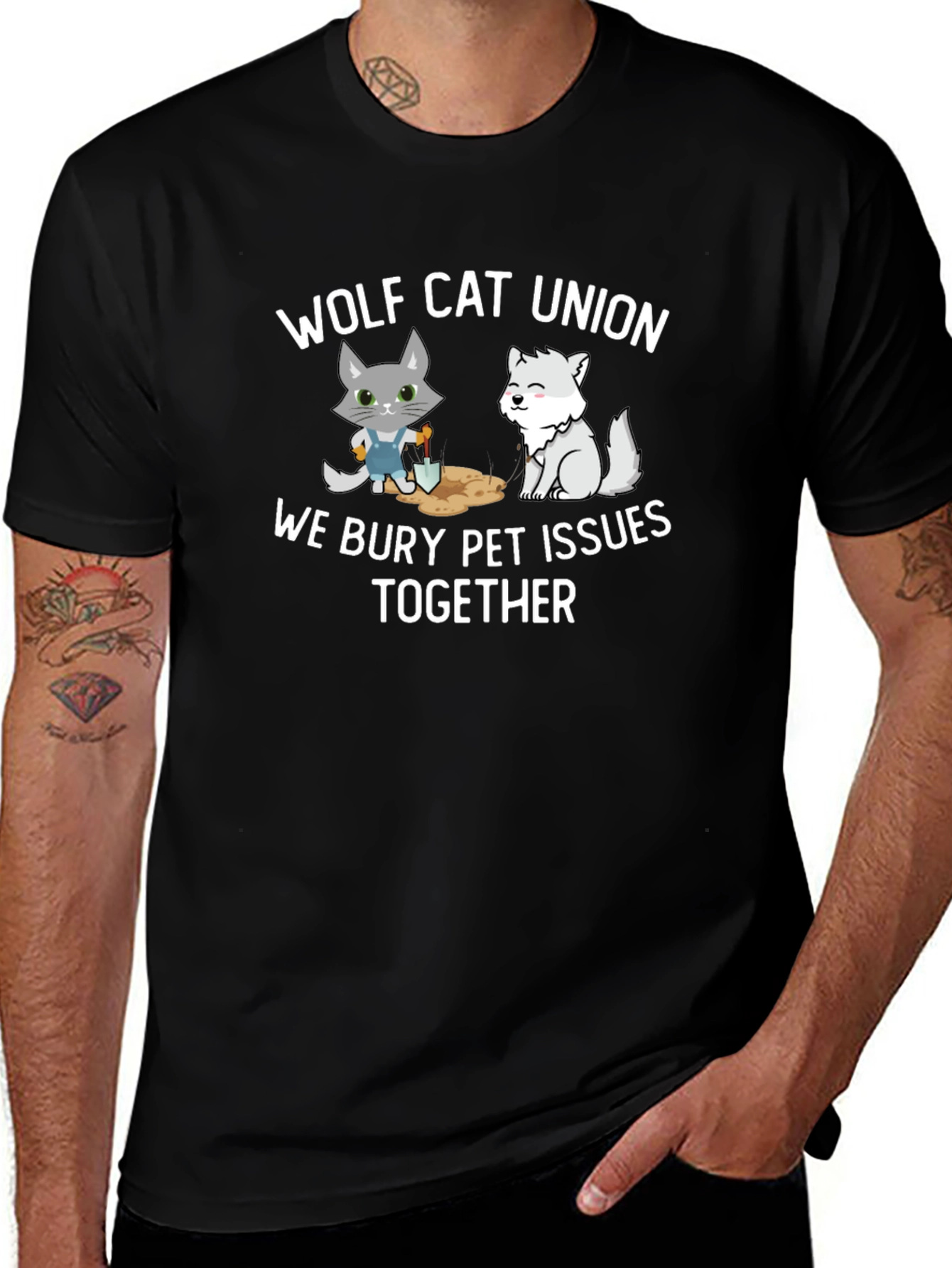 Wolf Cat Union Pet Issues T-Shirt