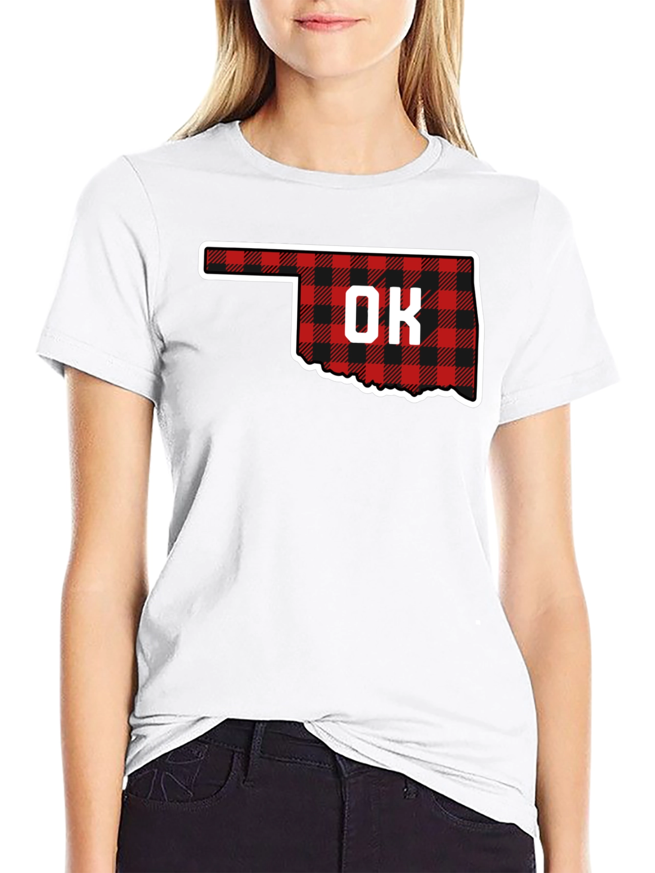 Oklahoma Buffalo Plaid State T-Shirt