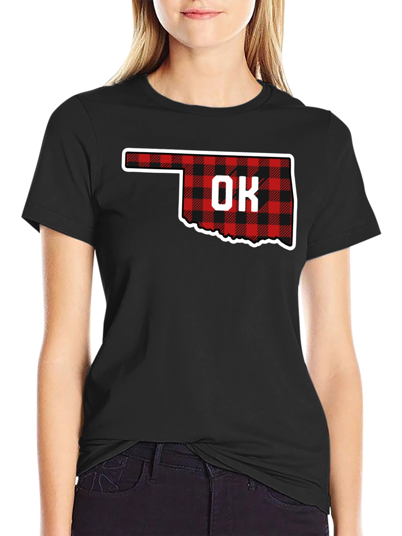 Oklahoma Buffalo Plaid State T-Shirt