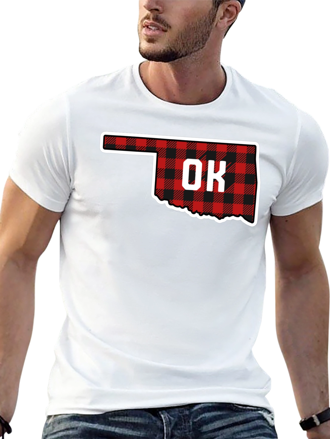 Oklahoma Buffalo Plaid State T-Shirt