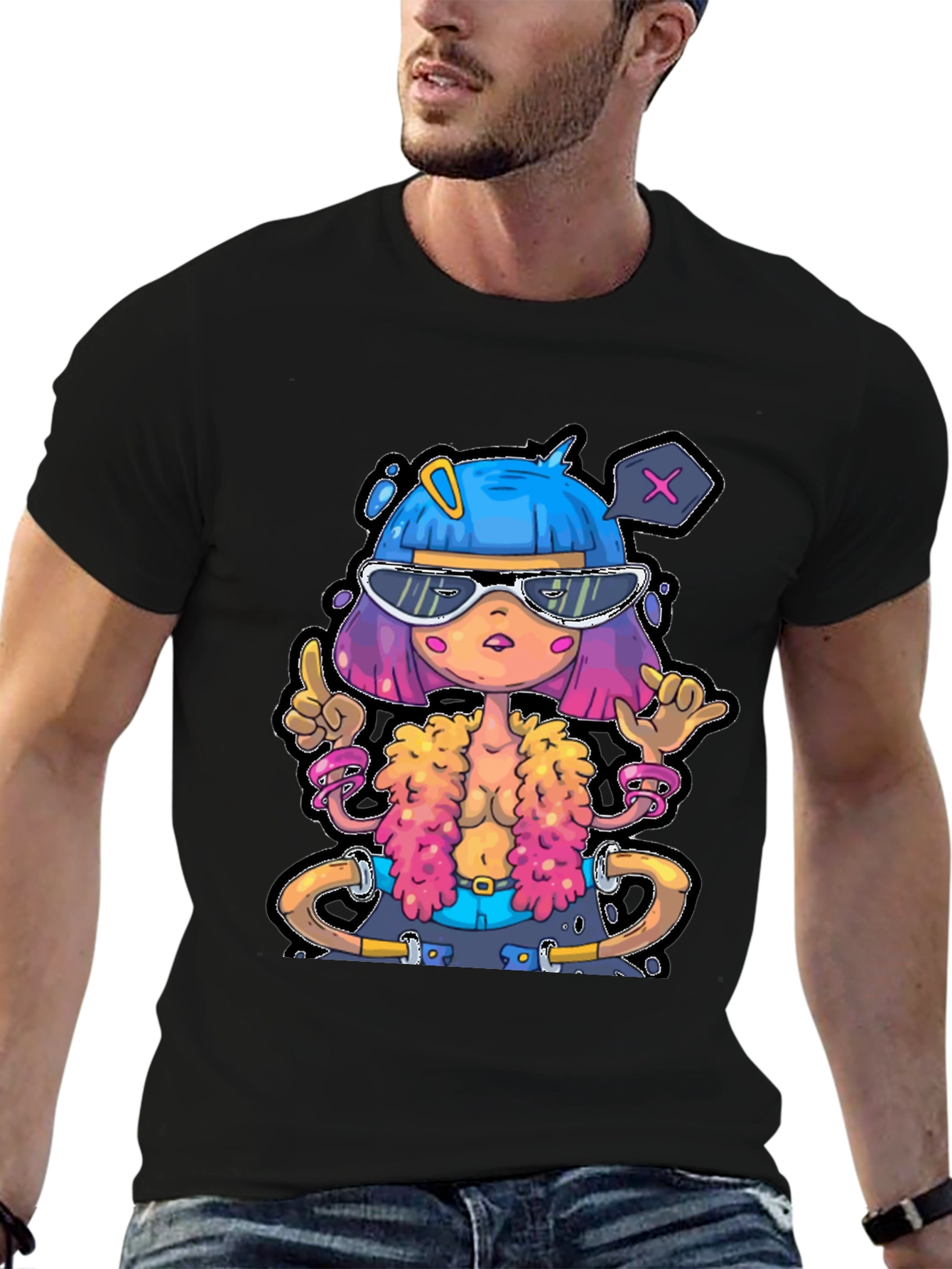 Funky Cartoon Graphic T-Shirt