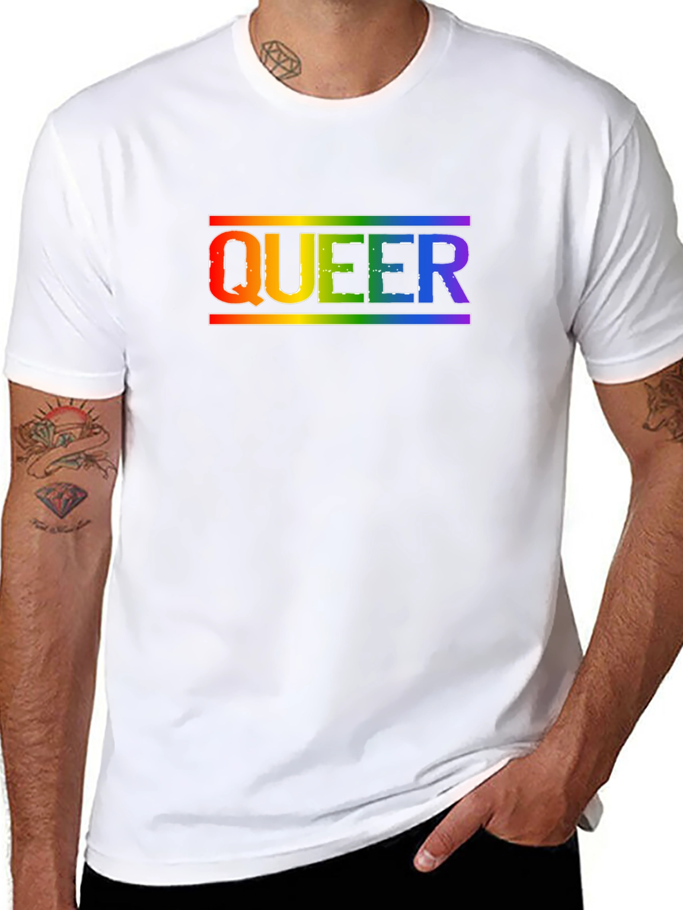 Queer Pride Rainbow T-Shirt LGBTQ+ Ally