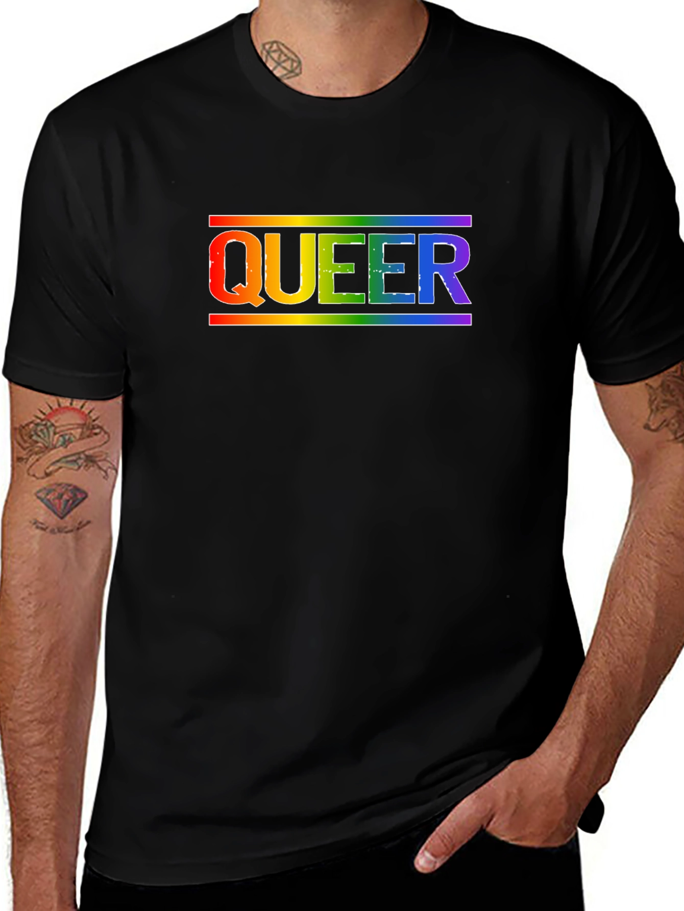 Queer Pride Rainbow T-Shirt LGBTQ+ Ally