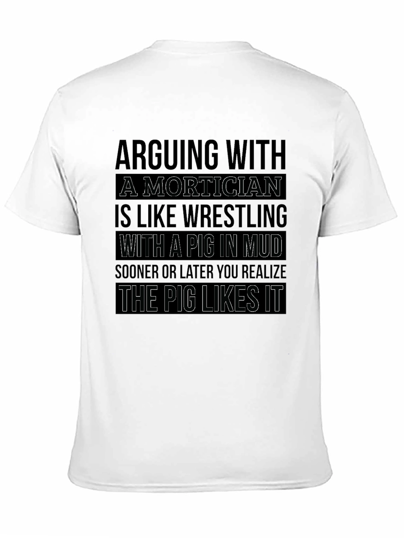 Mortician Pig Wrestling Novelty Graphic T-Shirt