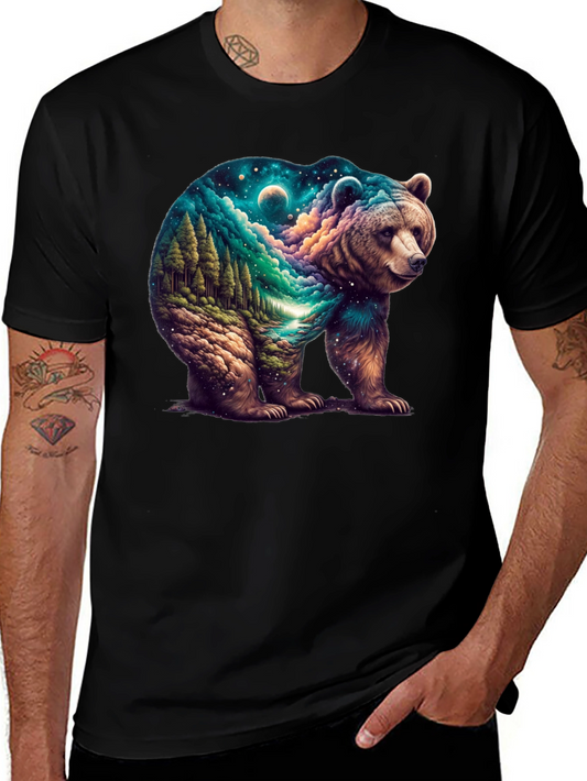 Nature Bear Graphic T-Shirt - Mens Black Tee