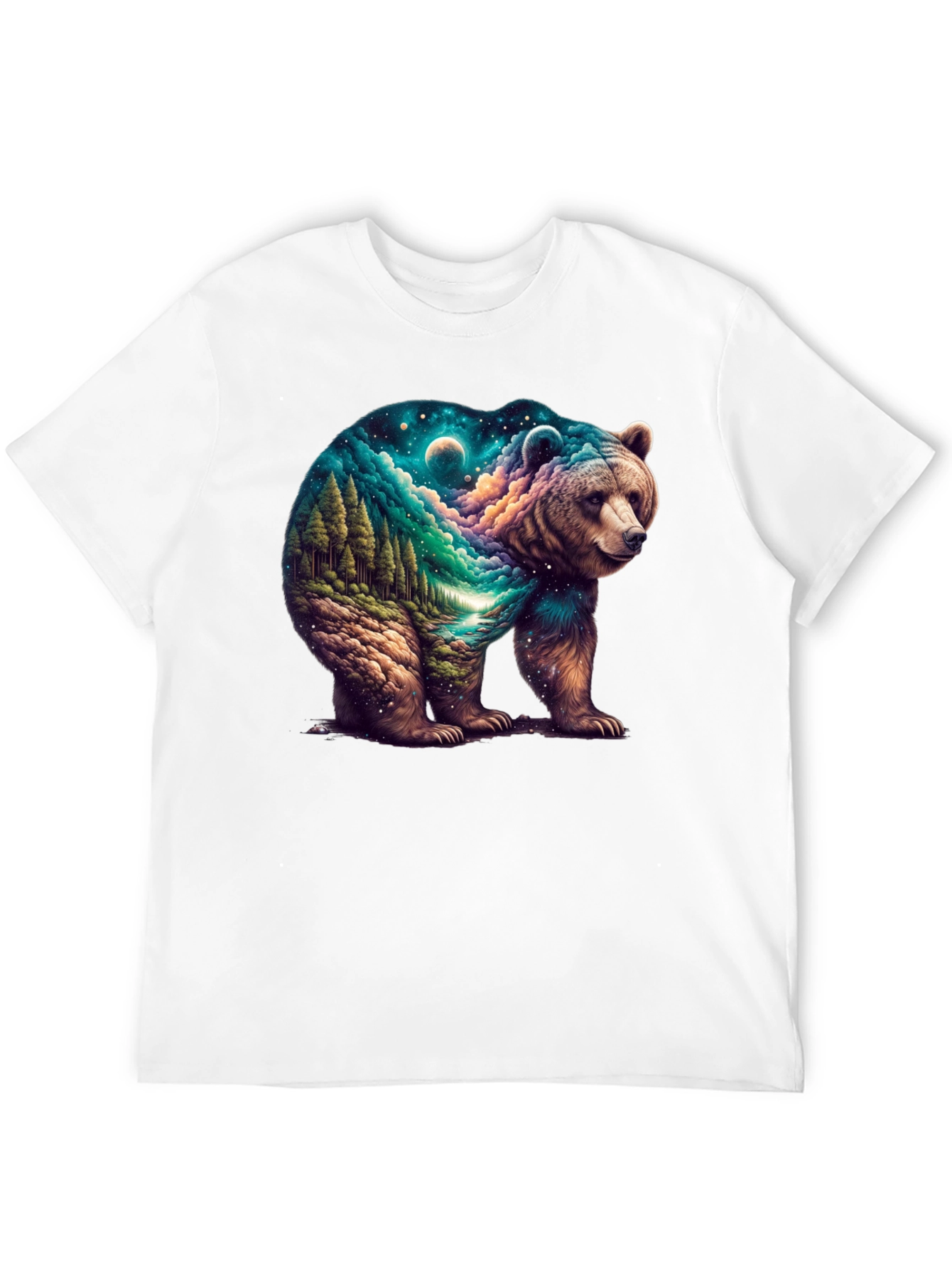 Nature Bear Graphic T-Shirt - Mens Black Tee
