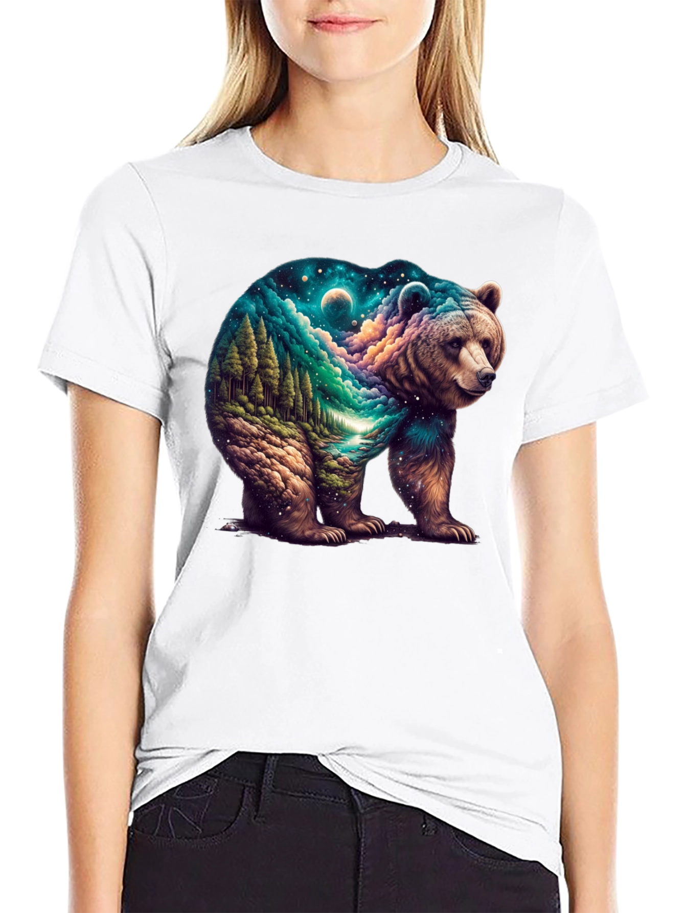 Nature Bear Graphic T-Shirt - Mens Black Tee