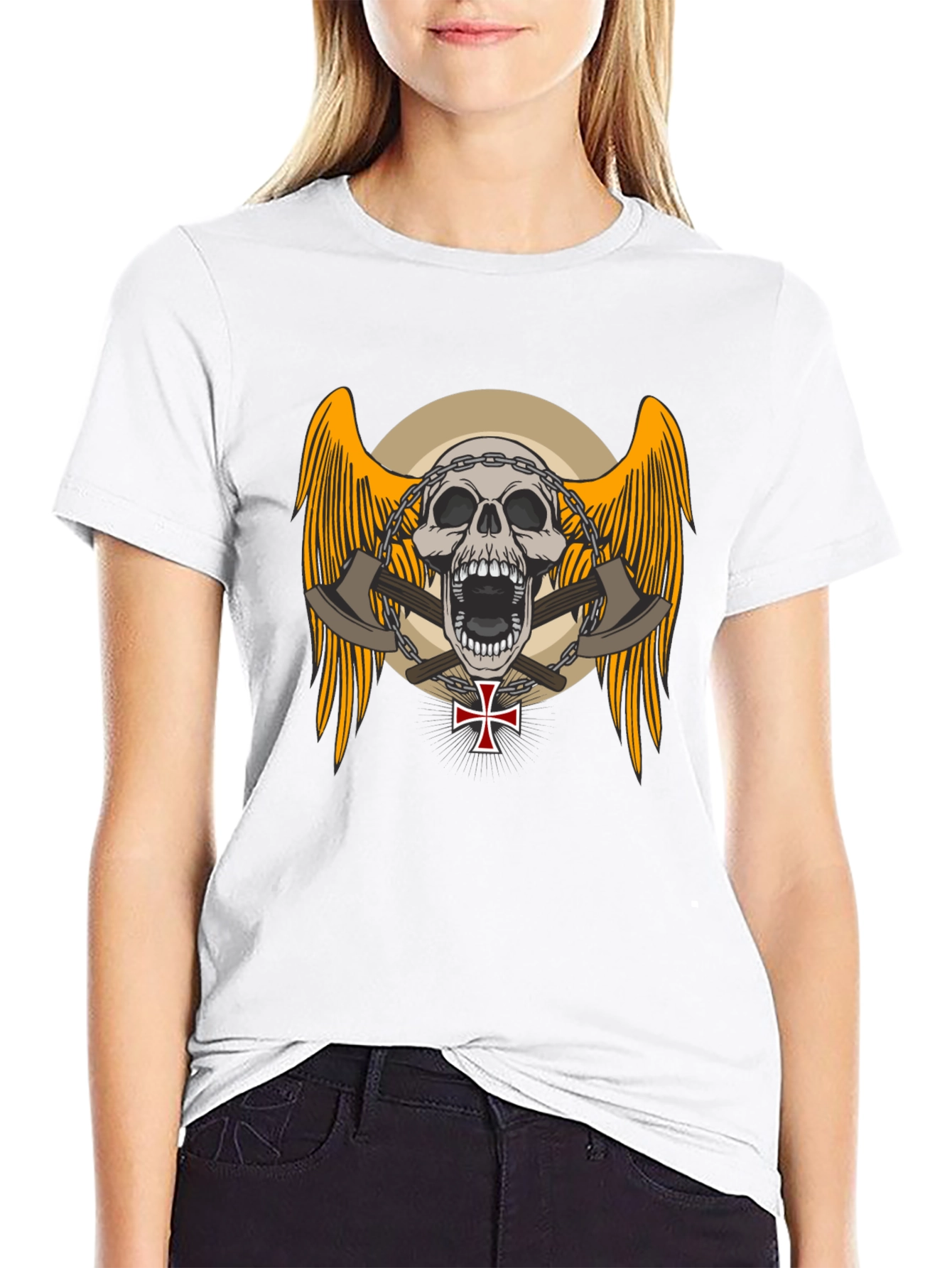 Skull & Axe Graphic Tee - Edgy Design