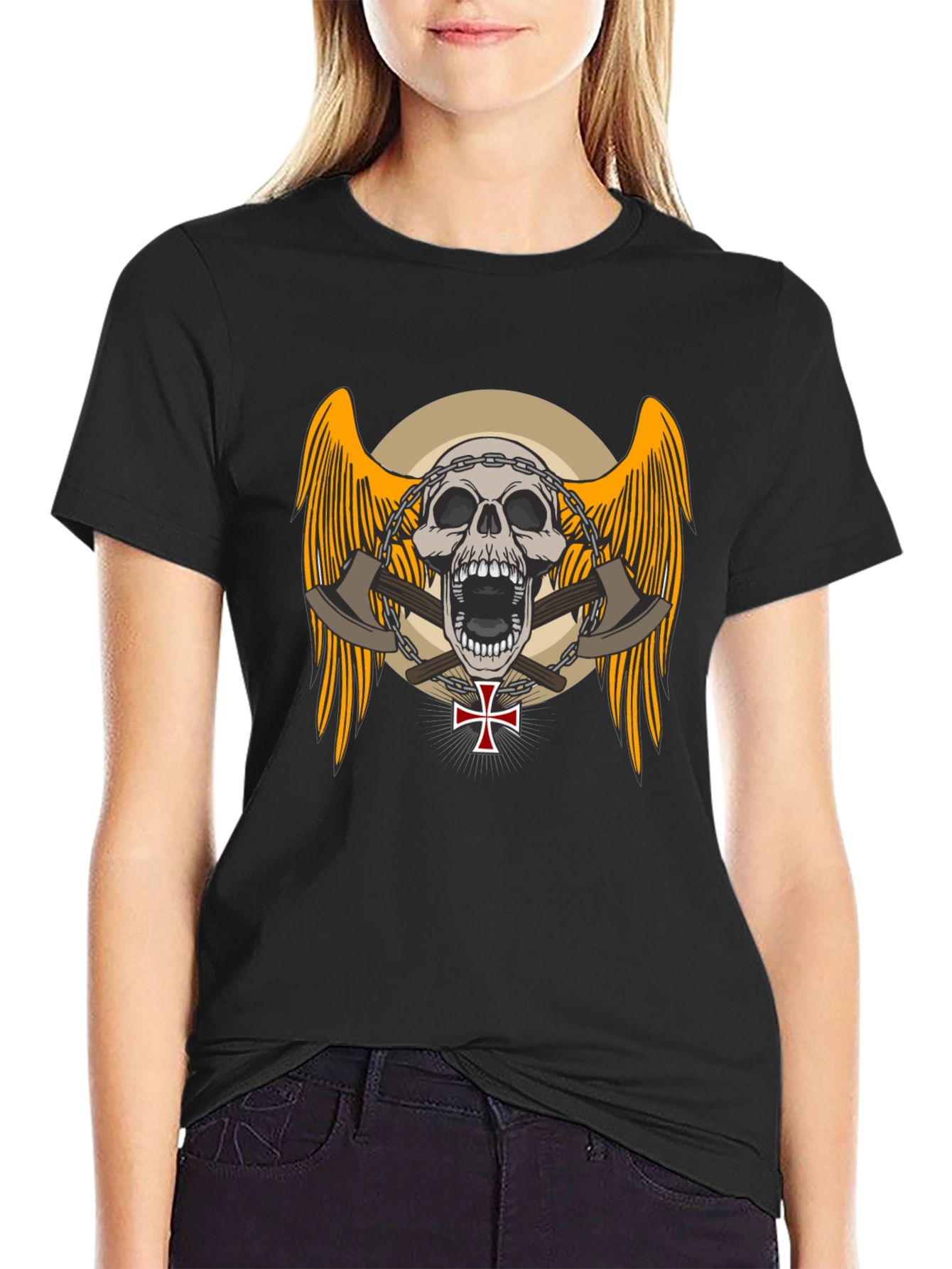 Skull & Axe Graphic Tee - Edgy Design