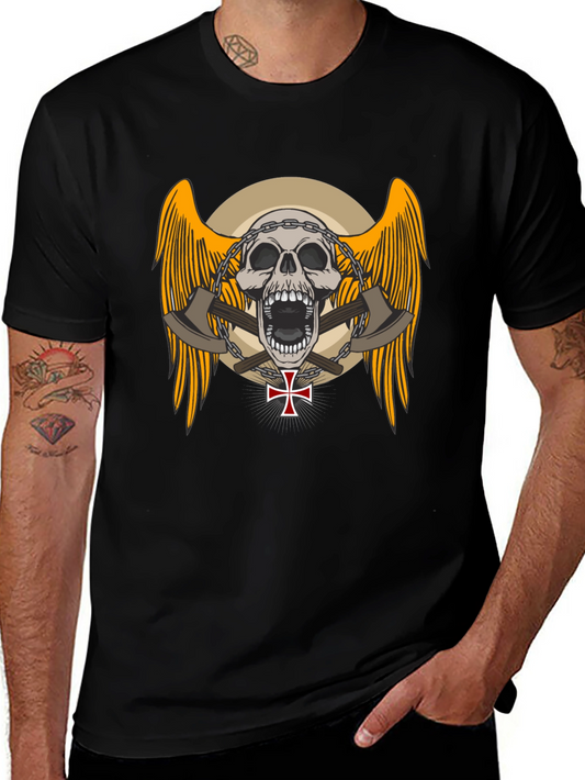 Skull & Axe Graphic Tee - Edgy Design