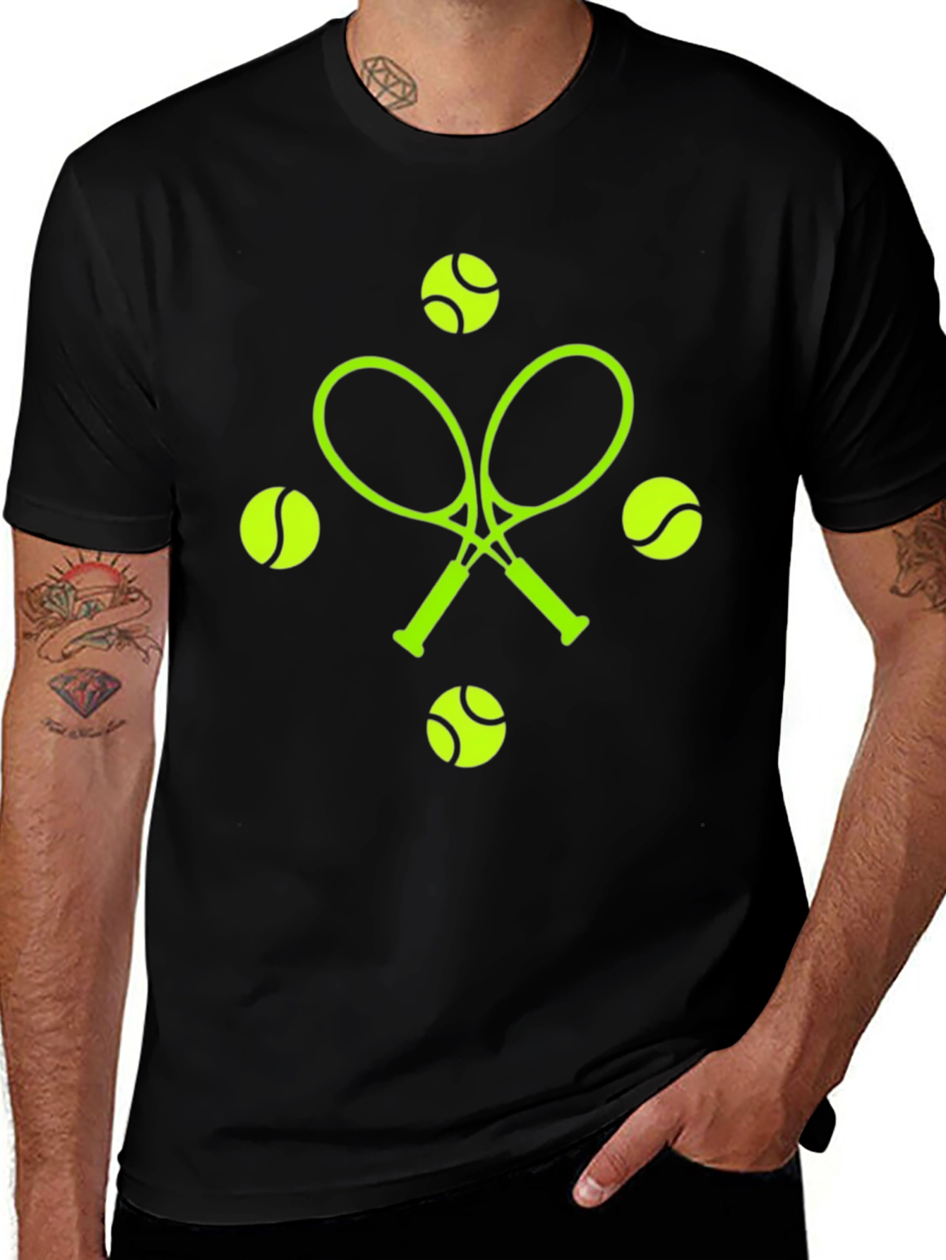 Tennis Racquets & Balls Graphic Tee
